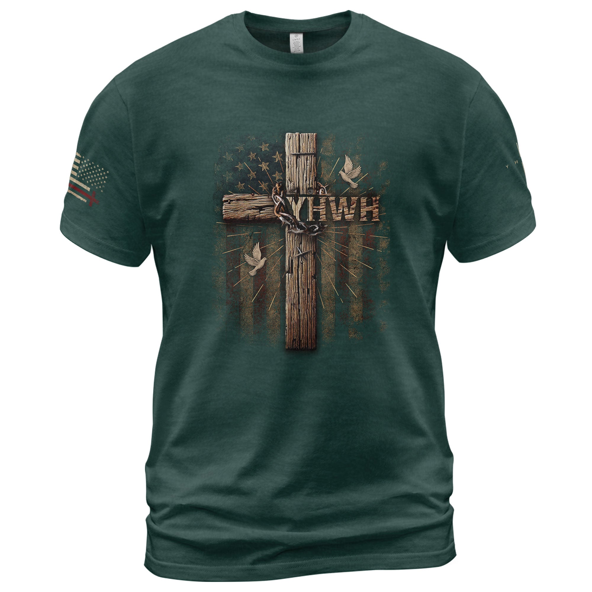 YHWH The Name Above All Names - Christian Shirts for Men, Faith Based Christian Tee Shirts - Rust Field Wear