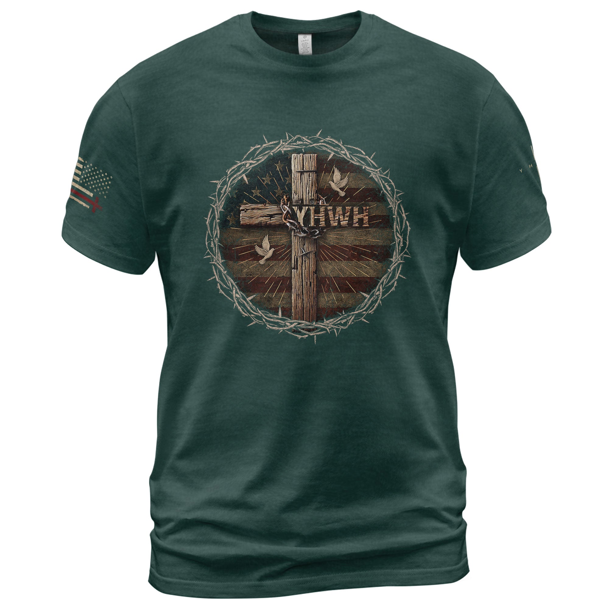Christian Shirts for Men - YHWH The Eternal Name Encircled, Christian Tee Shirts - Rust Field Wear