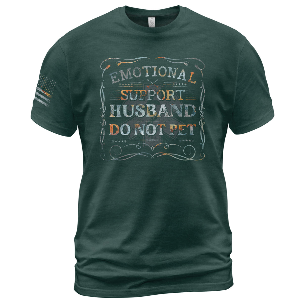 Emotional Support Husband Do Not Pet Sarcastic Graphic Tee Shirt Casual Cotton Top