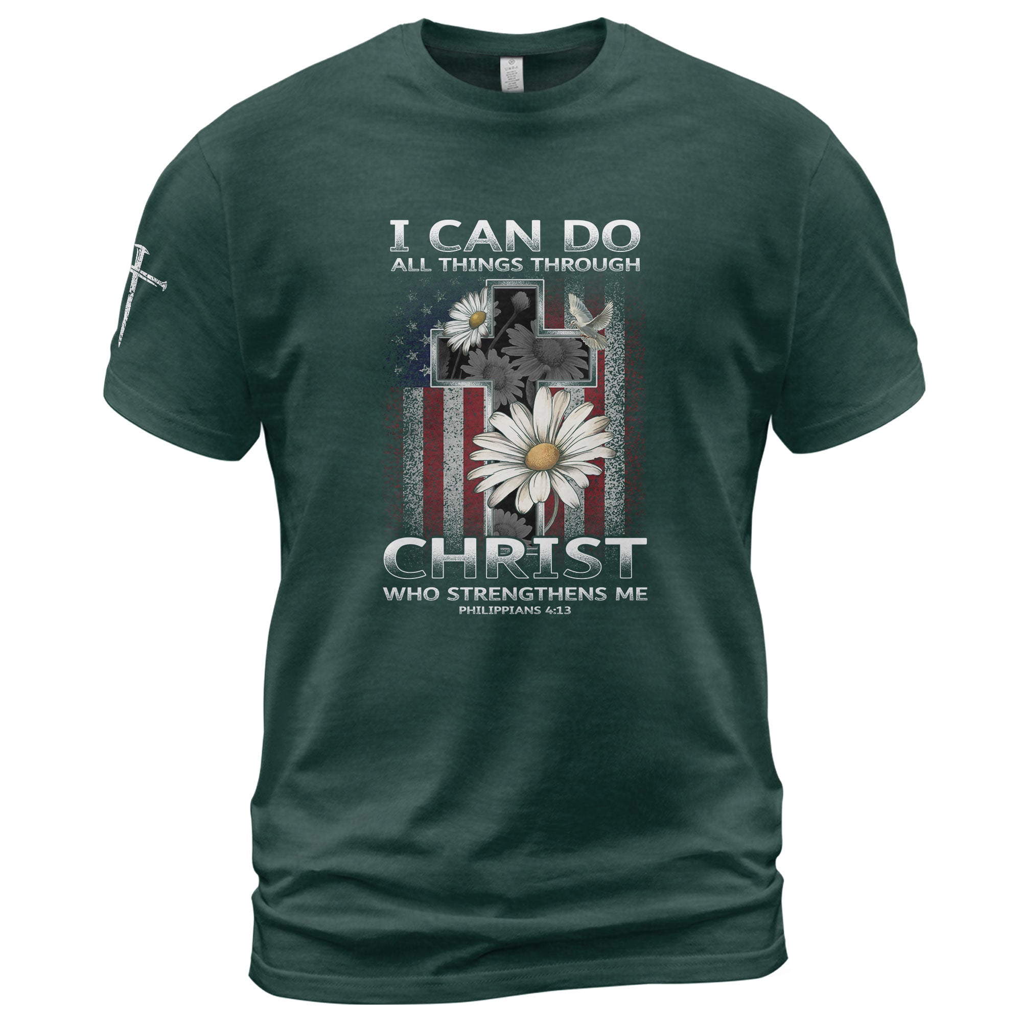 Christian Shirts for Men, I Can Do All Things Through Christ Cross - Christian Tee Shirts - Rust Field Wear