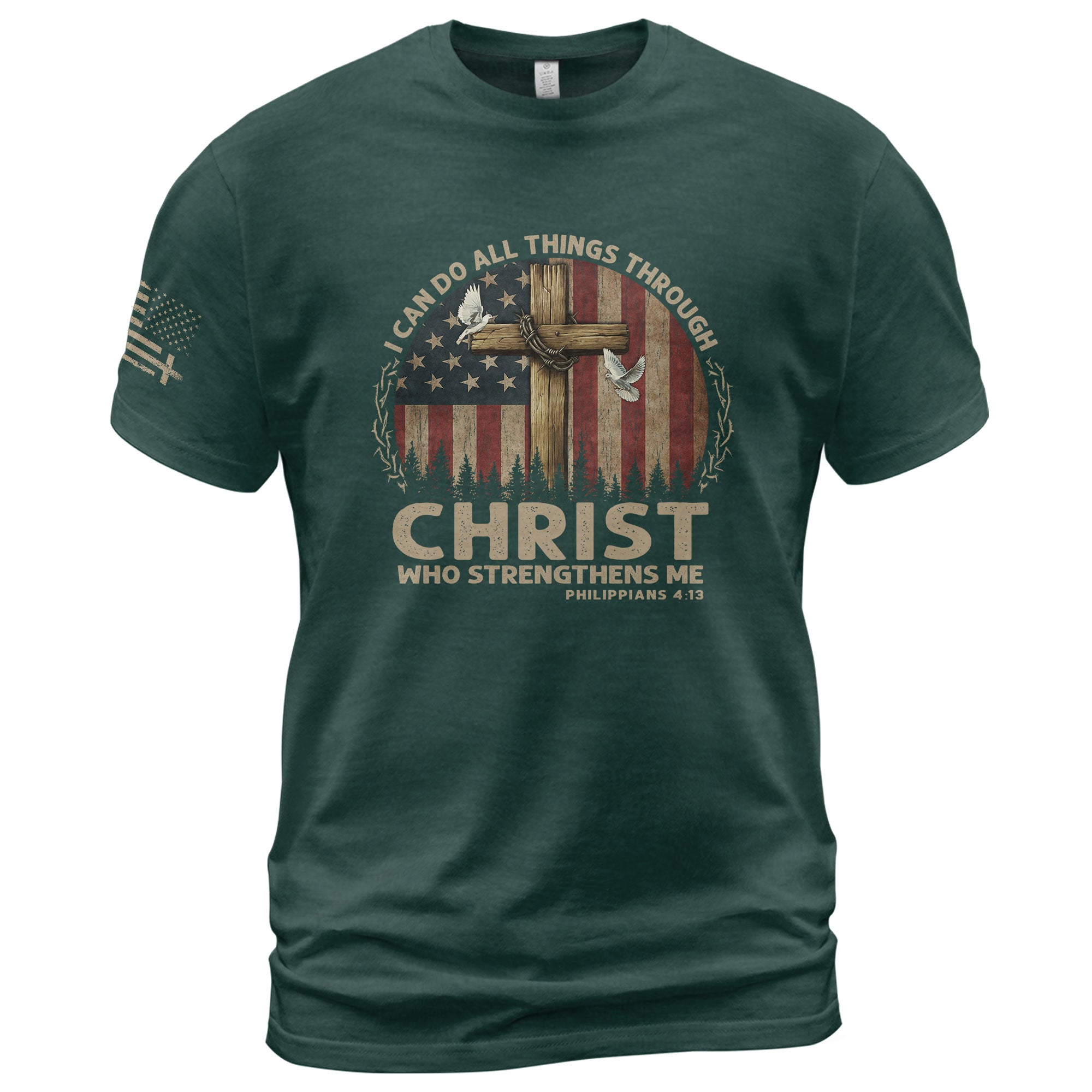 I Can Do All Things Through Christ Philippians 4:13, Christian Tee Shirts - Faith Shirts for Men - Rust Field Wear