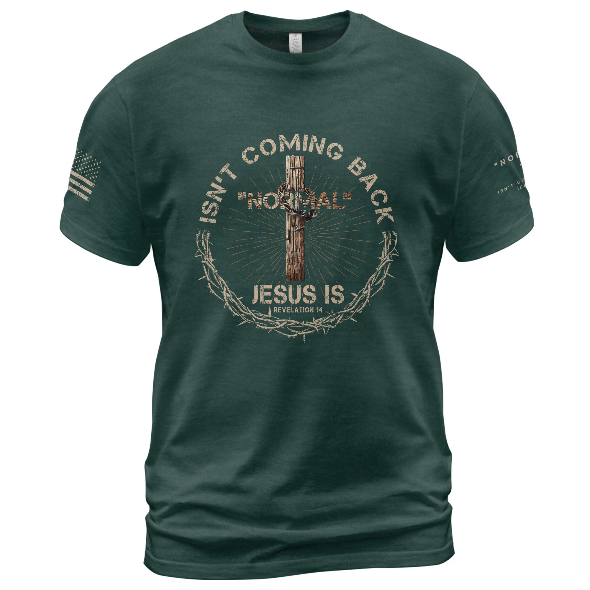 Christian Shirts for Men, Revelation 14 Jesus Over Normal - Christian Tee Shirts - Rust Field Wear