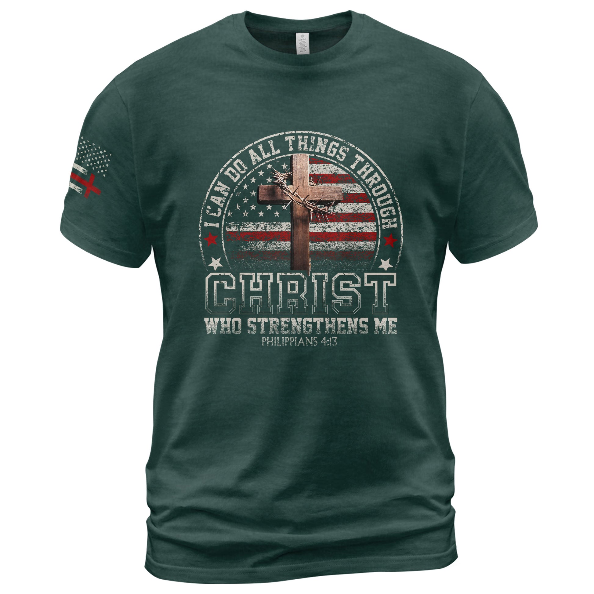 Faith Based Christian Tee Shirts, I Can Do All Things Through Christ Christian - Christian Shirts for Men - Rust Field Wear