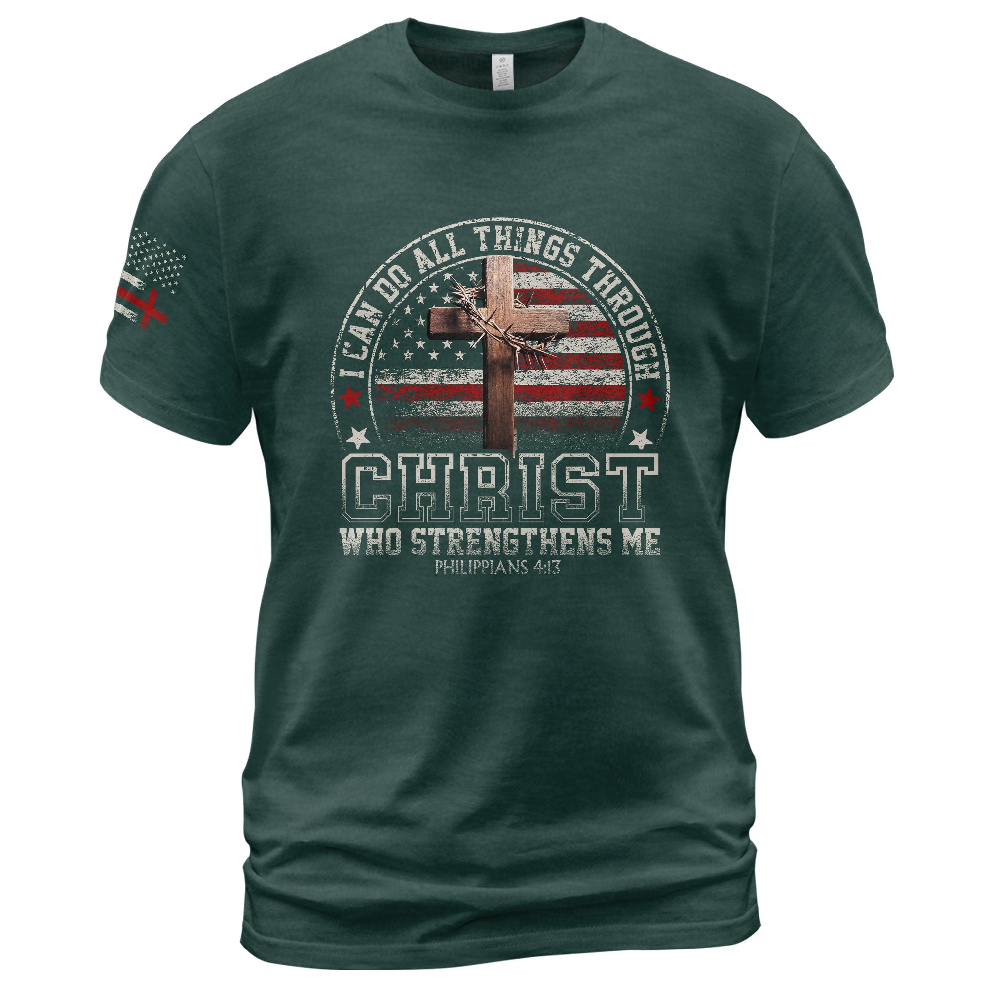 Faith Based Christian Tee Shirts, I Can Do All Things Through Christ Christian - Christian Shirts for Men - Rust Field Wear