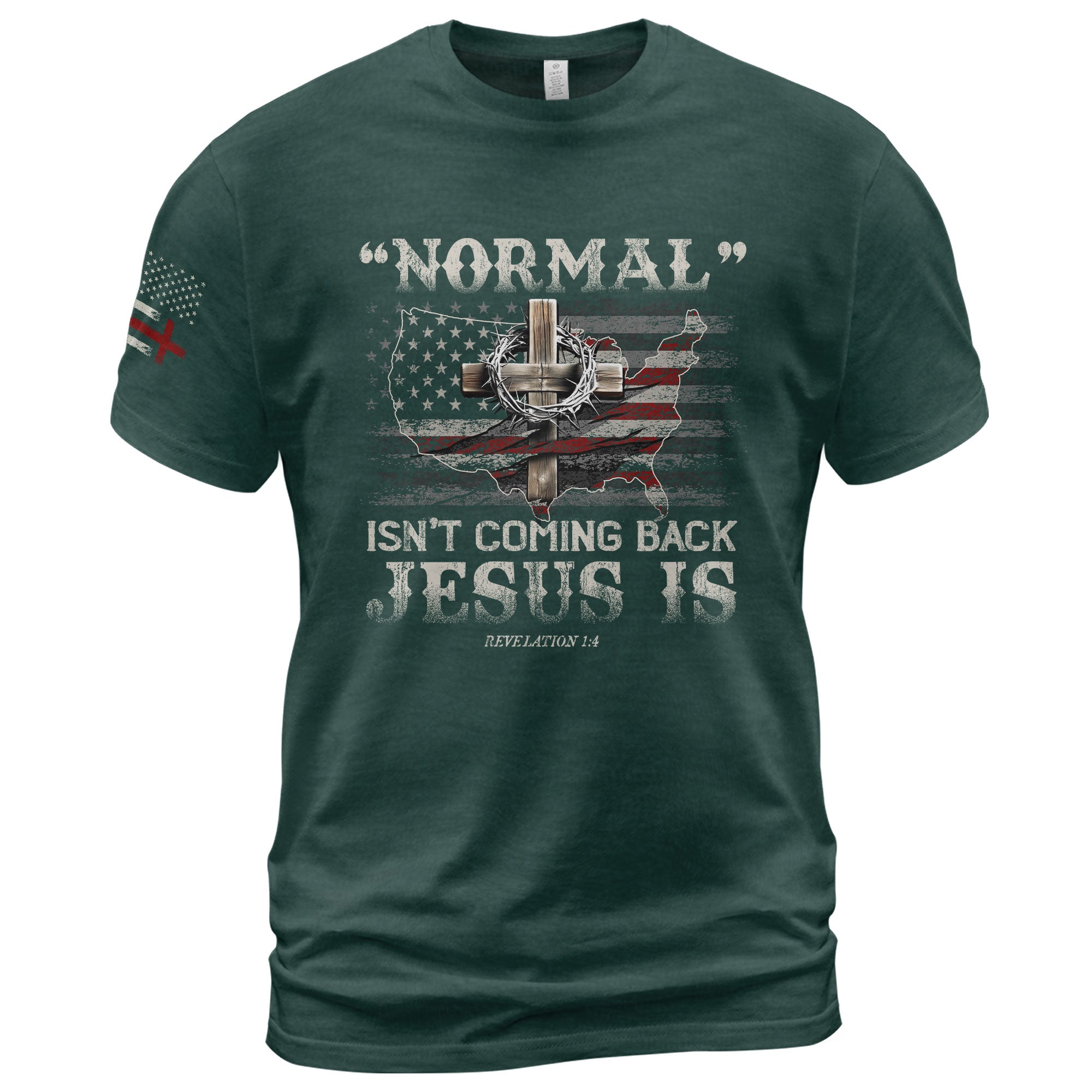 Jesus Is Coming Back Revelation 1:4 USA Christian, Christian Tee Shirts - Faith Shirts for Men - Rust Field Wear