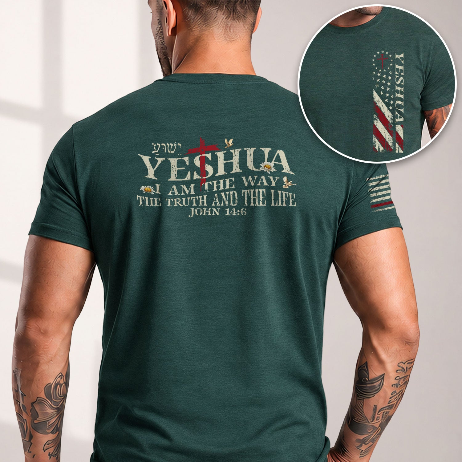 Yeshua The Way The Truth And The Life - Christian Shirts for Men, Faith Based Christian Tee Shirts - Rust Field Wear