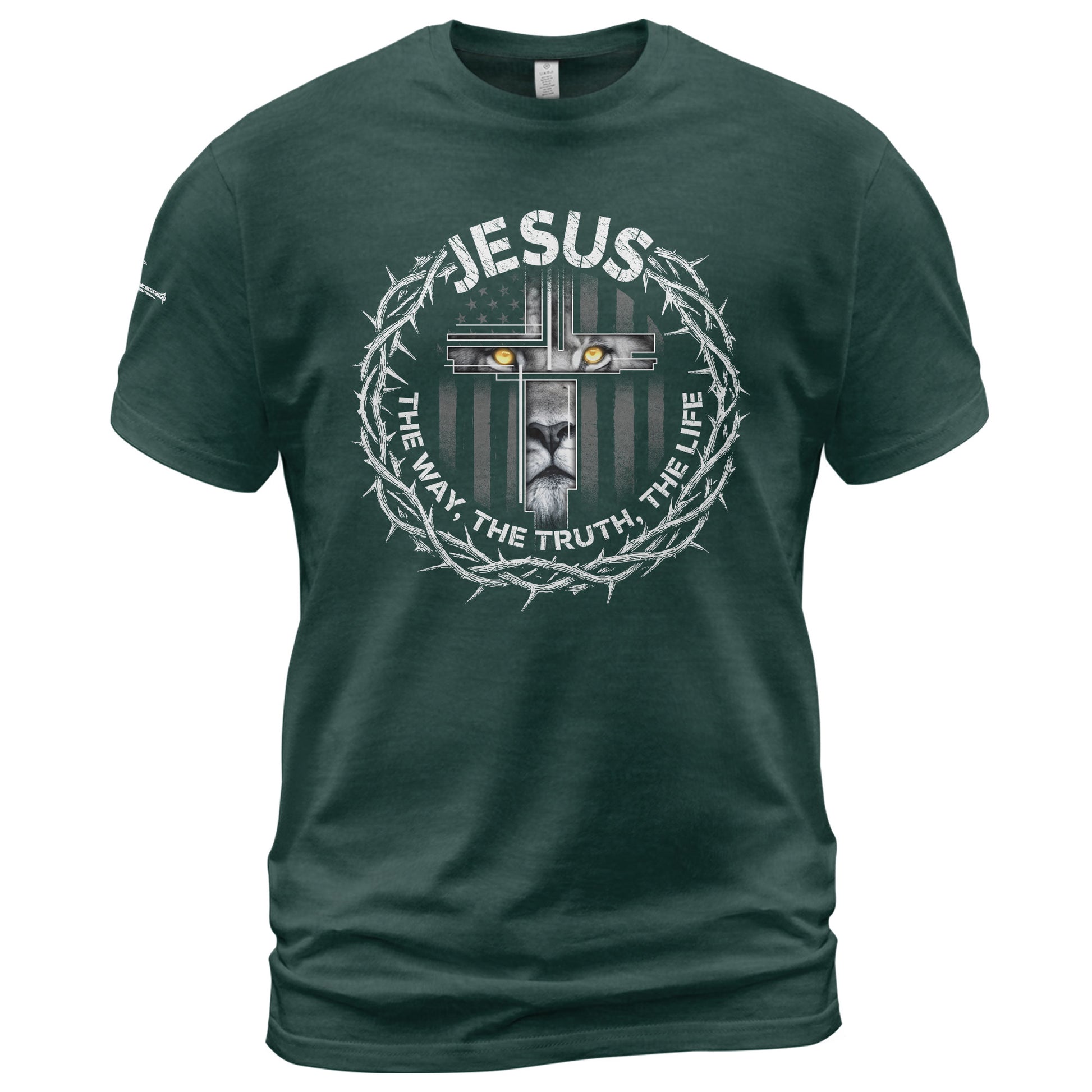Jesus The Way The Truth The Life Crown of Thorns, Christian Tee Shirts - Faith Shirts for Men - Rust Field Wear