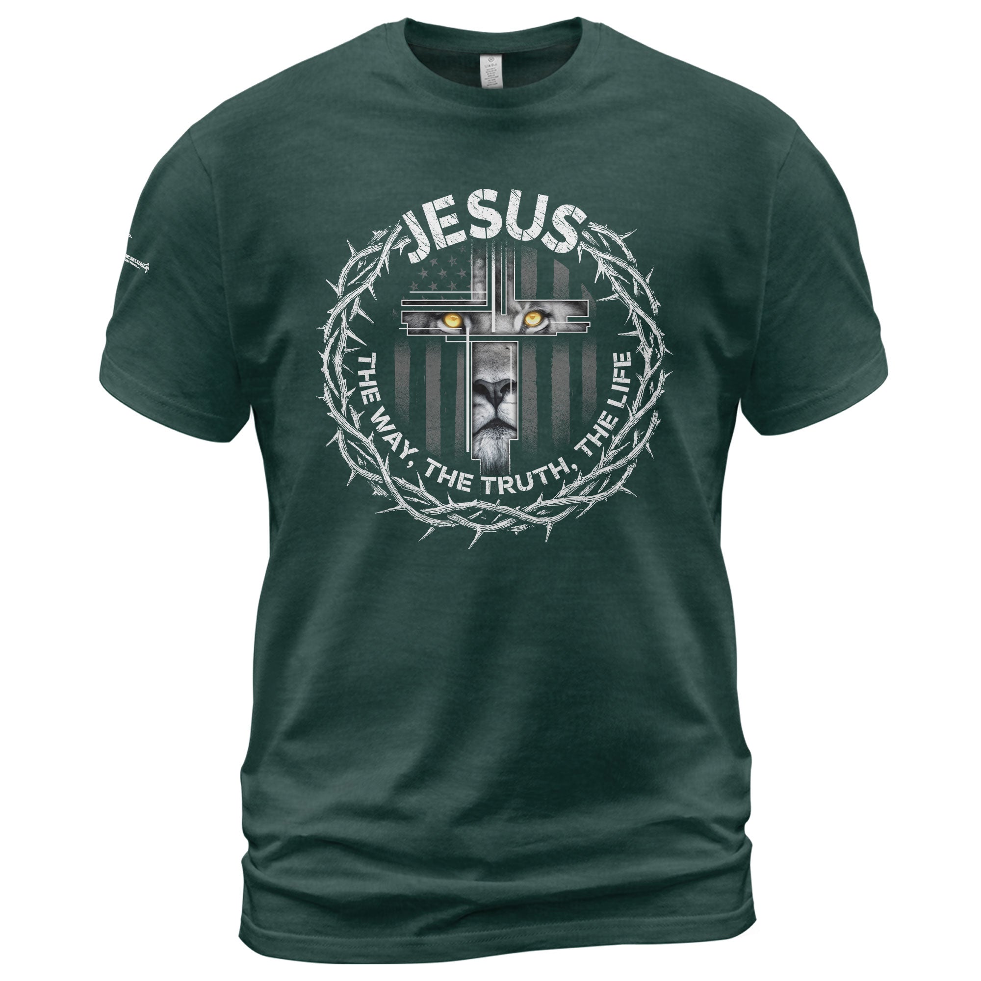 Jesus The Way The Truth The Life Crown of Thorns, Christian Tee Shirts - Faith Shirts for Men - Rust Field Wear