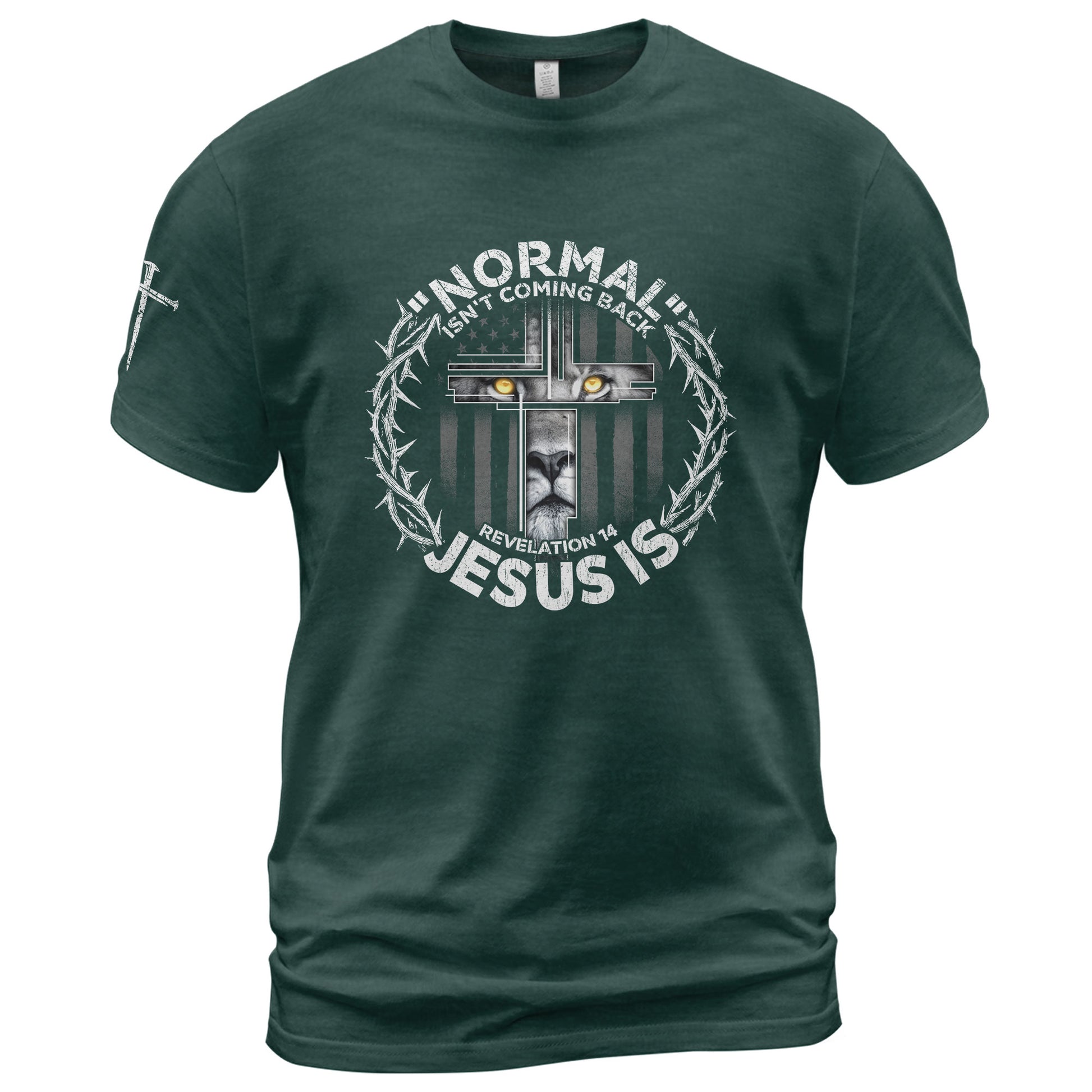 Christian Shirts for Men, Normal Isn’t Coming Back Jesus Is Lion Cross - Christian Tee Shirts - Rust Field Wear
