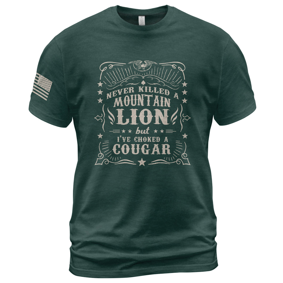 Never Killed A Mountain Lion But Ive Choked A Cougar Vintage Graphic T-Shirt Tee