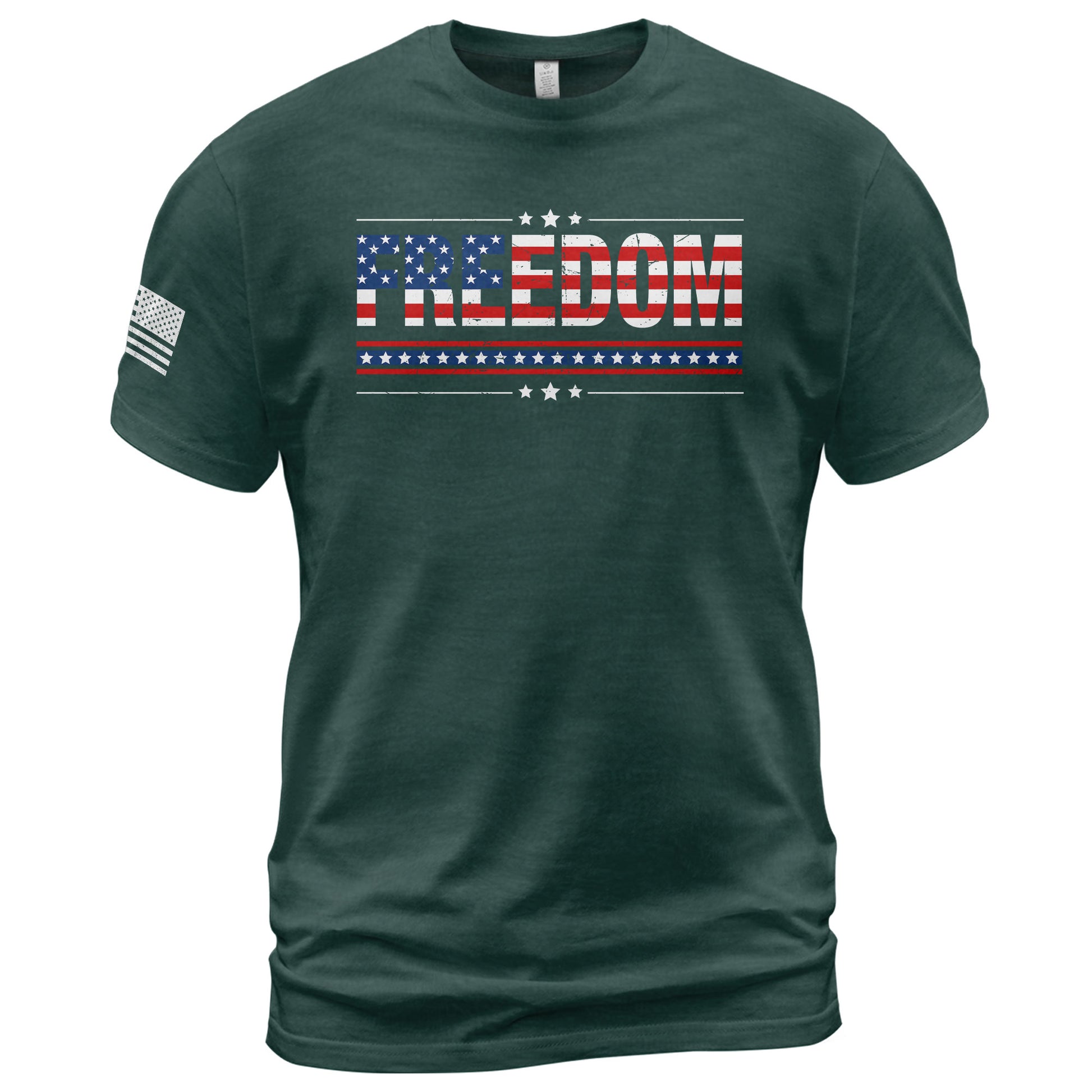 Patriotic T Shirts, Freedom American Flag Stars and Stripes Patriotic - Freedom Shirts for Men - Rust Field Wear