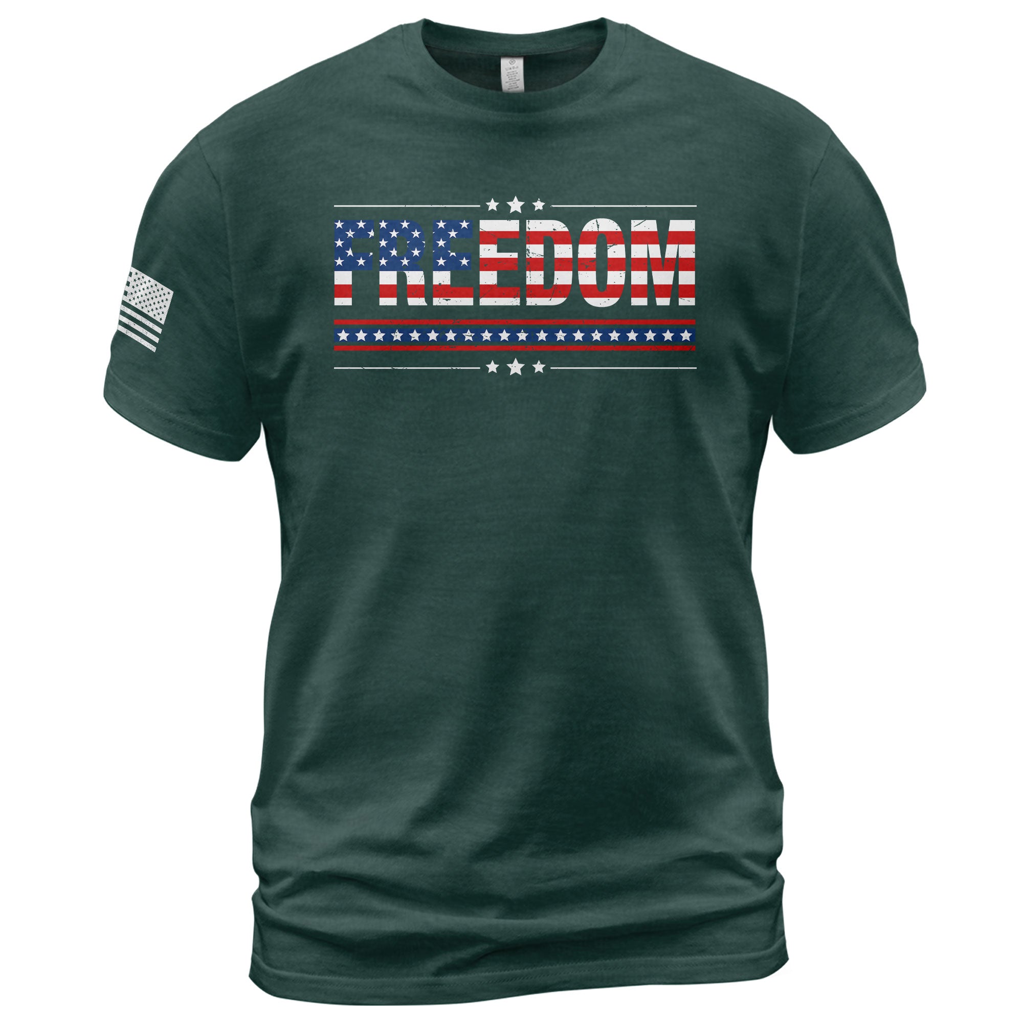 Patriotic T Shirts, Freedom American Flag Stars and Stripes Patriotic - Freedom Shirts for Men - Rust Field Wear