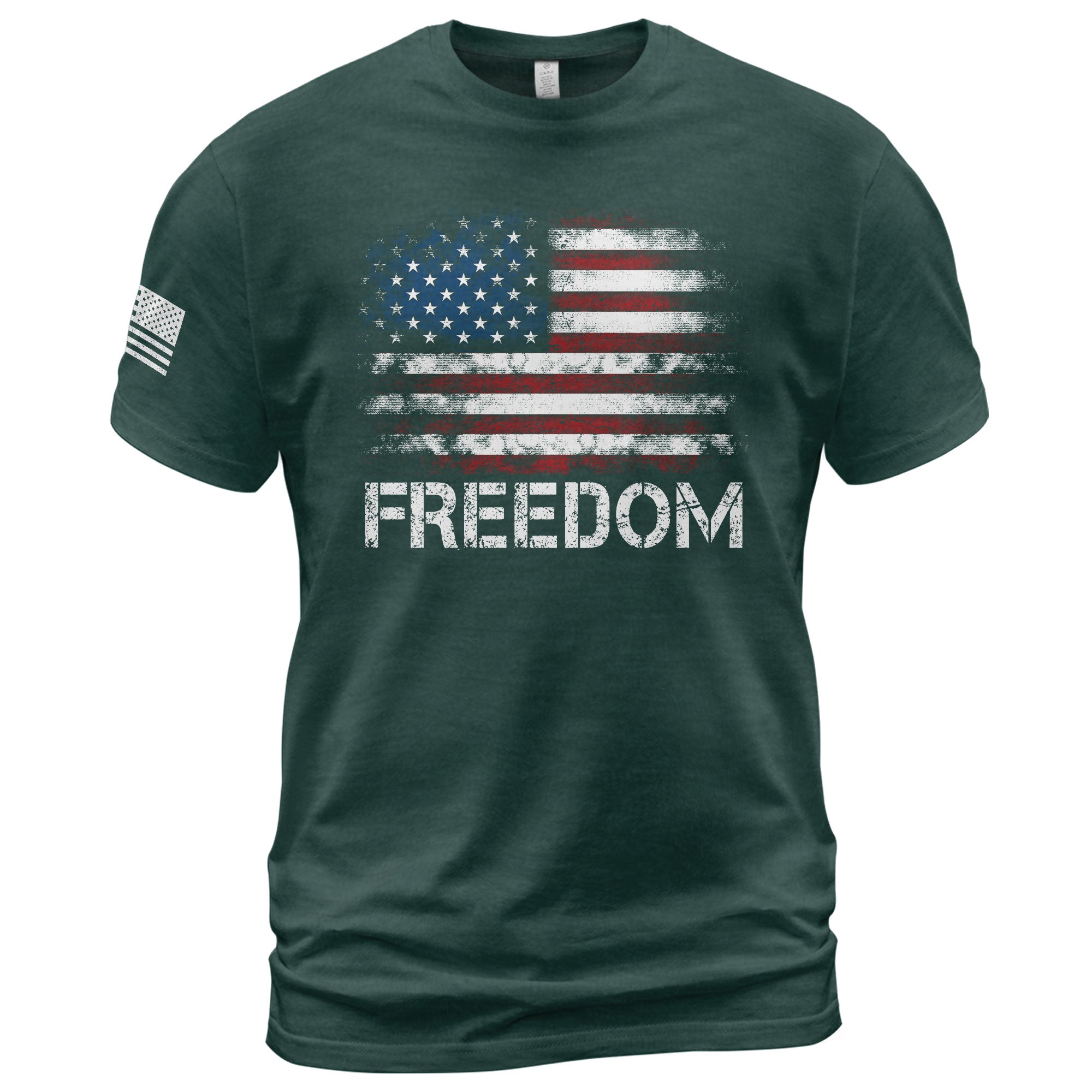 Freedom Shirts for Men, Freedom Distressed American Flag Bold Patriotic - Patriotic T Shirts - Rust Field Wear