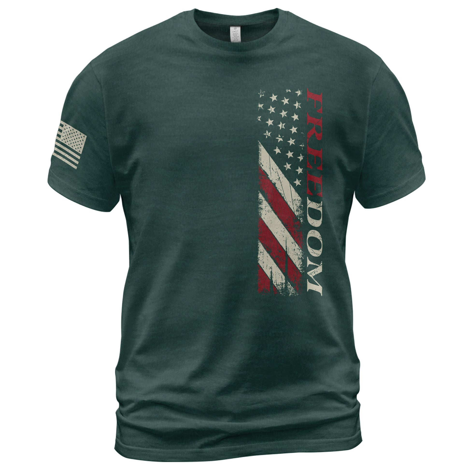 Freedom Vertical American Flag Patriotic Tribute, Patriotic T Shirts - Freedom Shirts for Men - Rust Field Wear