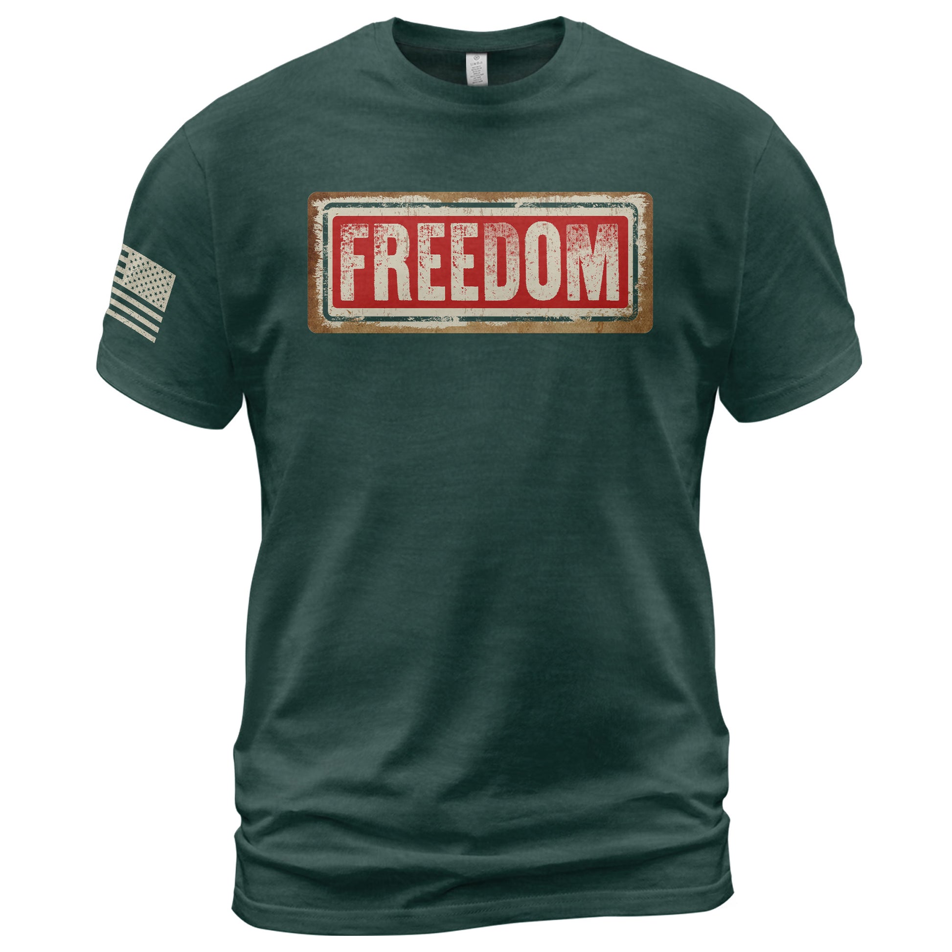Patriotic T Shirts, Freedom Sign Patriotic Tribute - Freedom Shirts for Men - Rust Field Wear