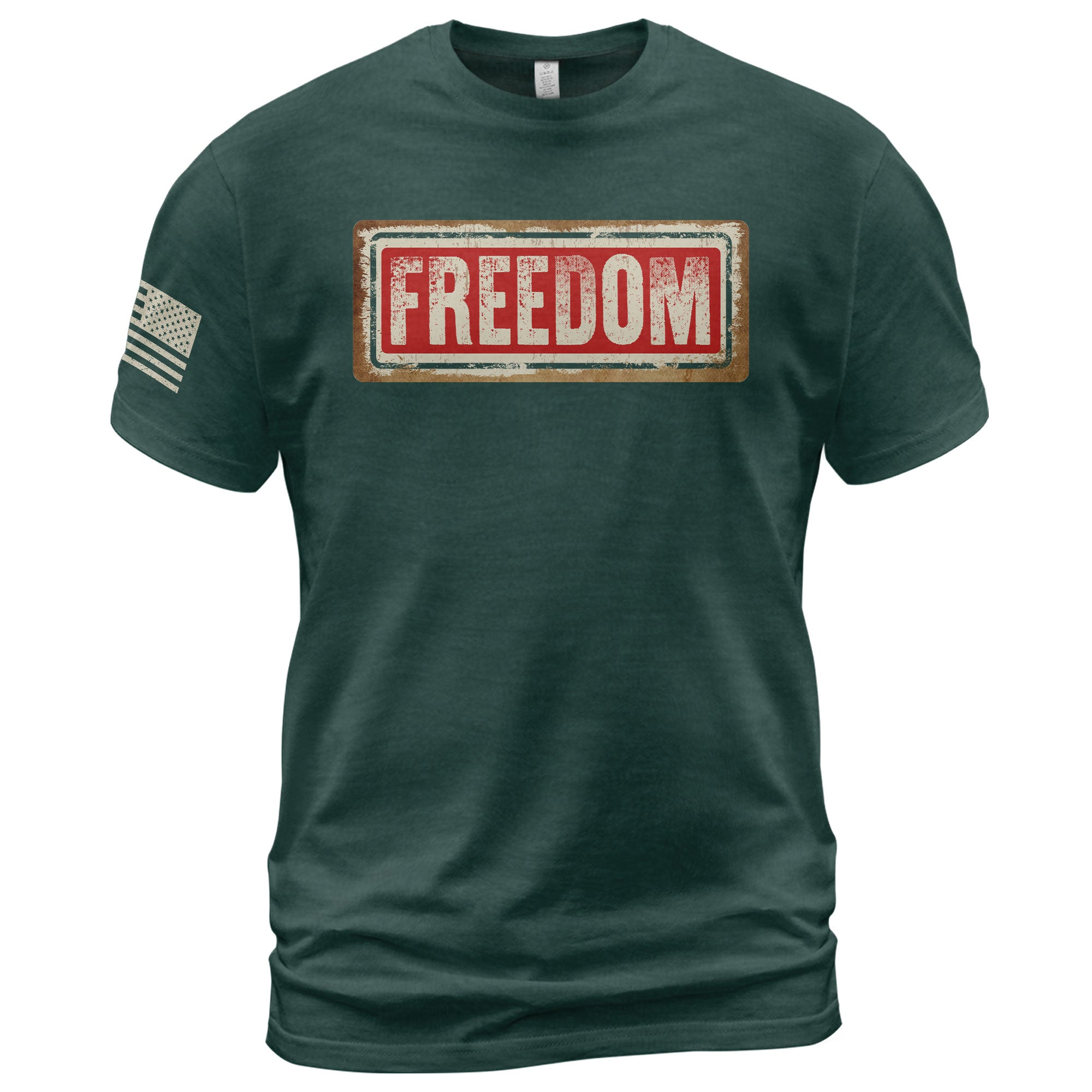 Patriotic T Shirts, Freedom Sign Patriotic Tribute - Freedom Shirts for Men - Rust Field Wear