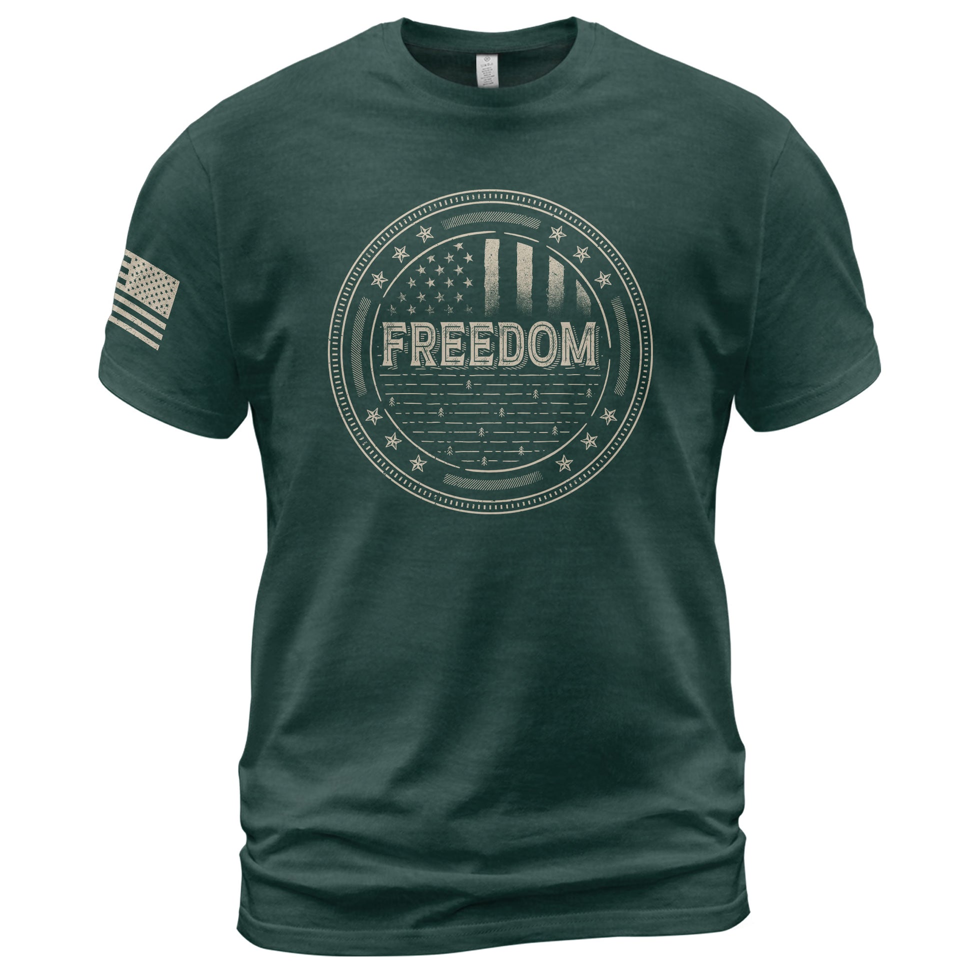 Freedom Honor Seal Patriotic Tribute - Freedom Shirts for Men, Patriotic T Shirts - Rust Field Wear