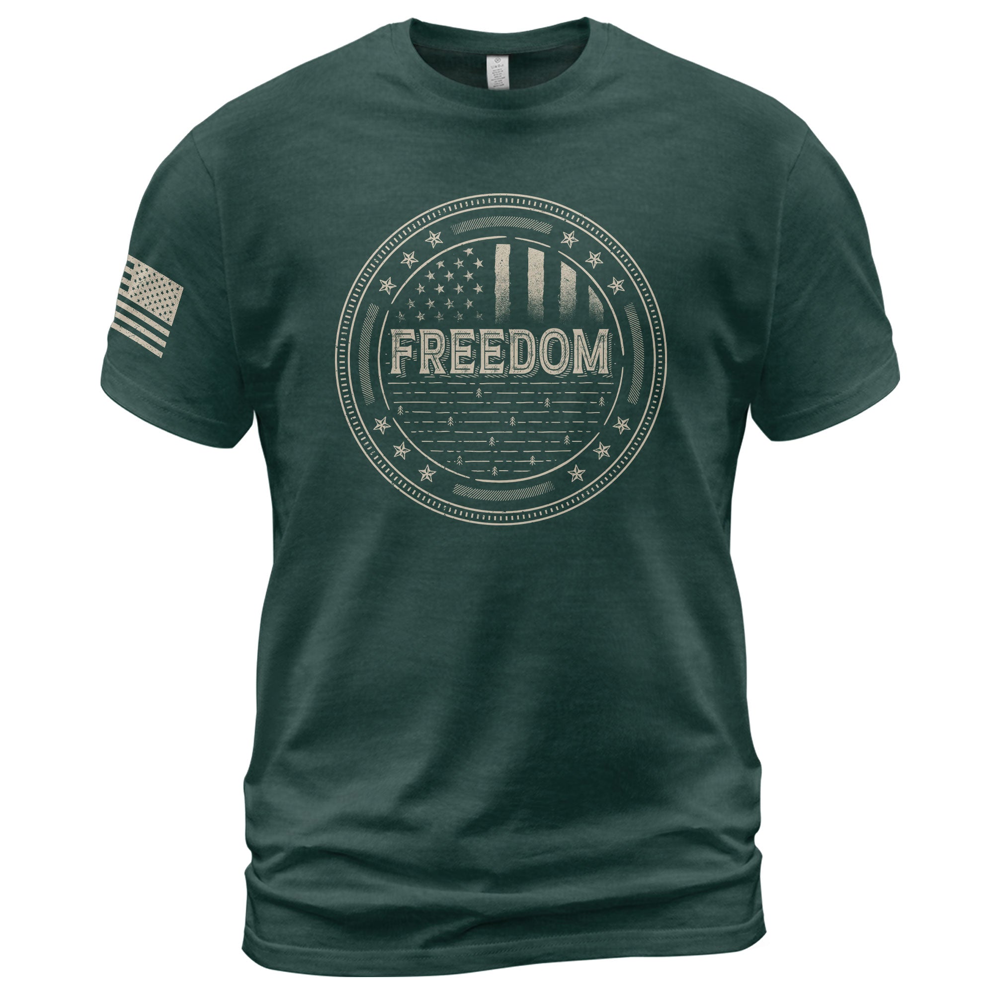 Freedom Honor Seal Patriotic Tribute - Freedom Shirts for Men, Patriotic T Shirts - Rust Field Wear