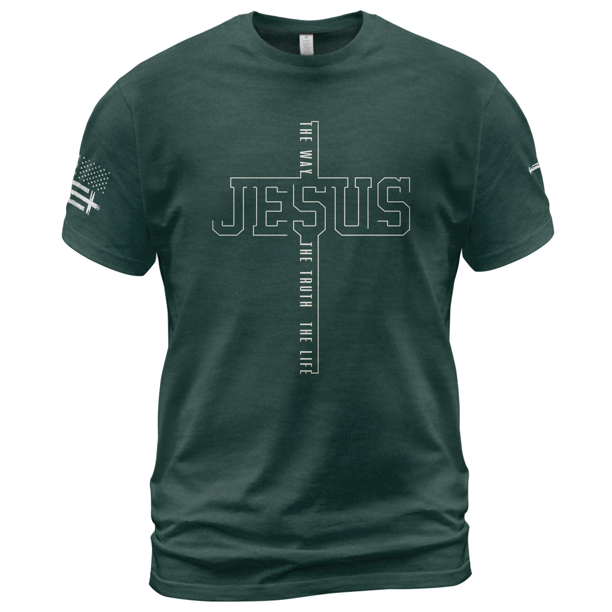 Jesus The Way The Truth The Life Cross Nail Design - Christian Tee Shirts, Christian Shirts for Men - Rust Field Wear