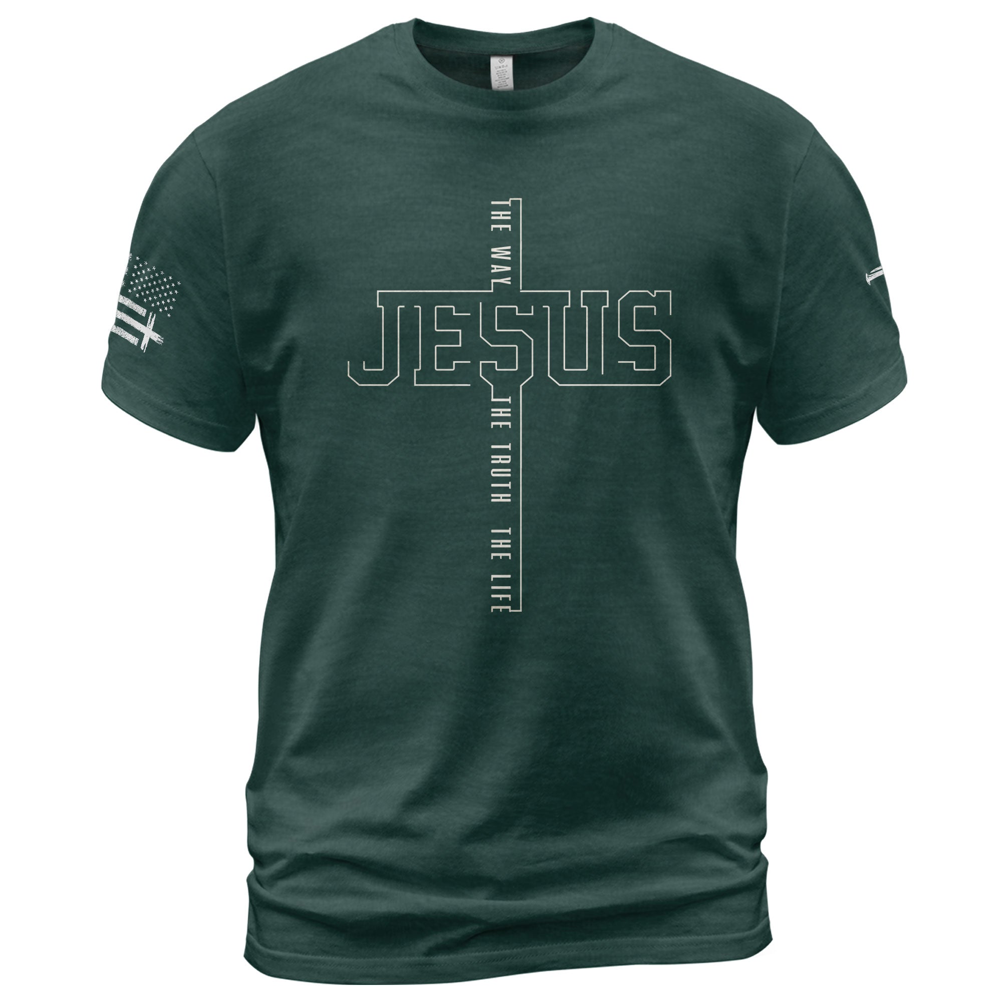 Jesus The Way The Truth The Life Cross Nail Design - Christian Tee Shirts, Christian Shirts for Men - Rust Field Wear
