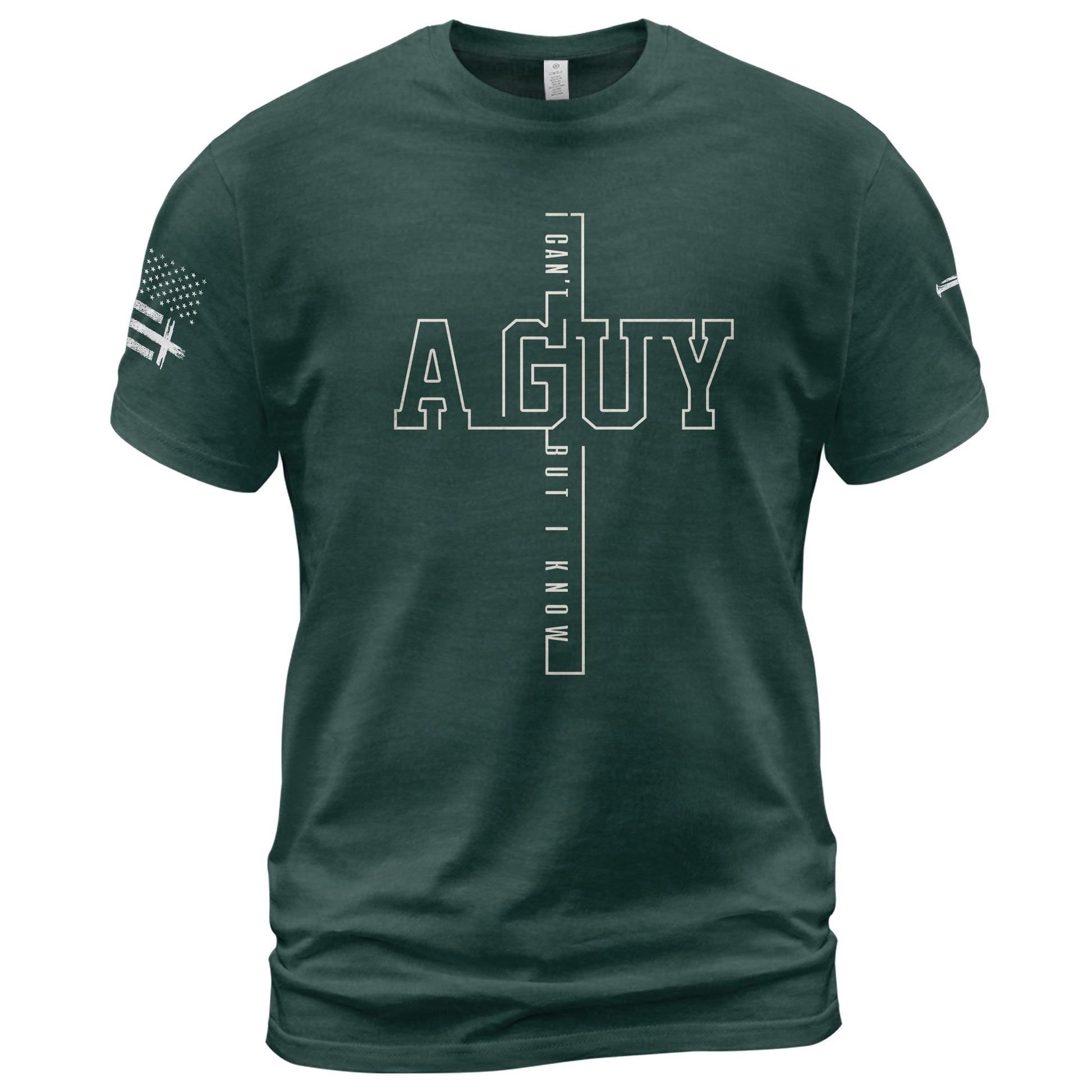 Christian Shirts for Men, I Can’t But I Know A Guy Cross Bold Outline Christian - Christian Tee Shirts - Rust Field Wear