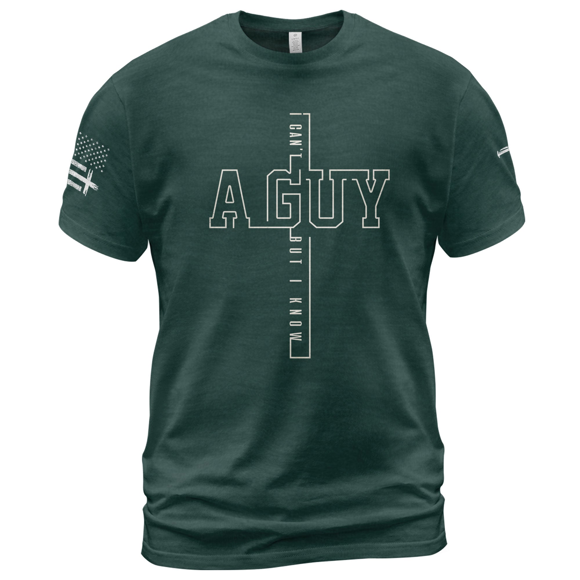 Christian Shirts for Men, I Can’t But I Know A Guy Cross Bold Outline Christian - Christian Tee Shirts - Rust Field Wear
