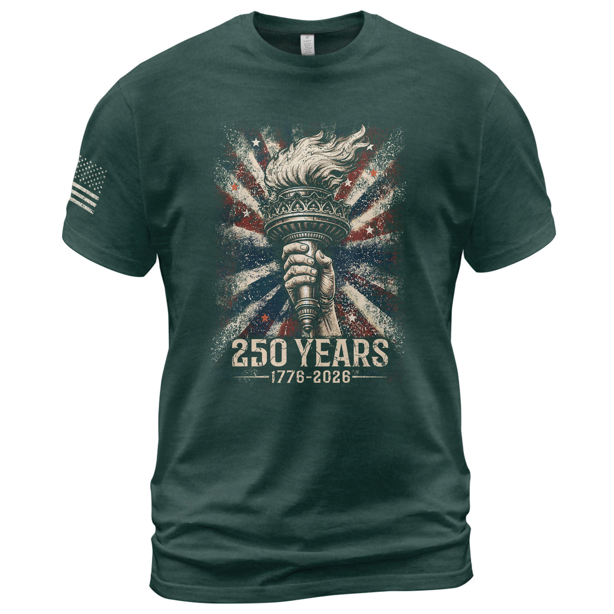 USA 250th Anniversary 250 Years Shirt 1776-2026 Liberty Torch Patriotic Pride - Rust Field Wear