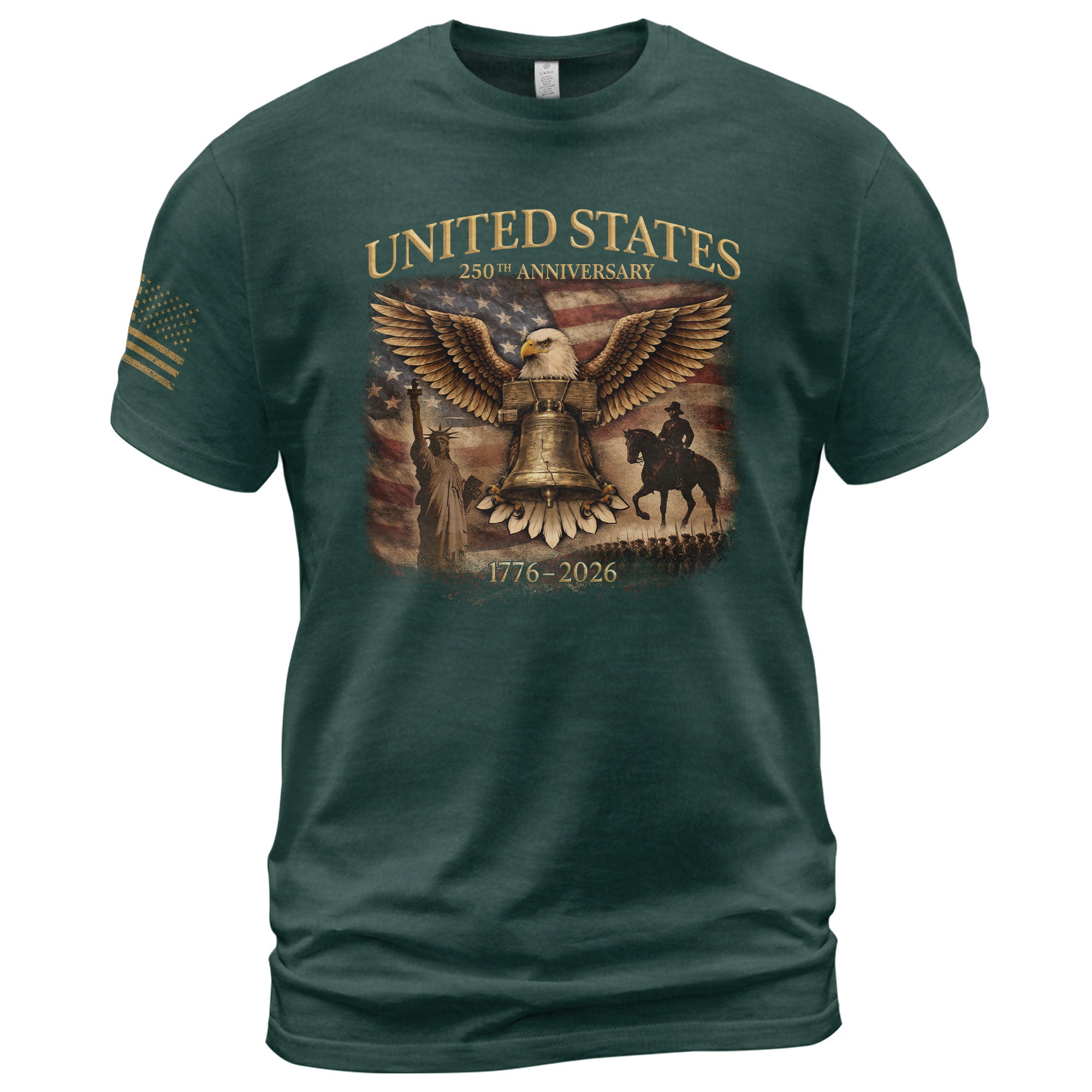 USA 250th Anniversary 250 Years Shirt 1776-2026 Liberty Bell Eagle Patriotic - Rust Field Wear