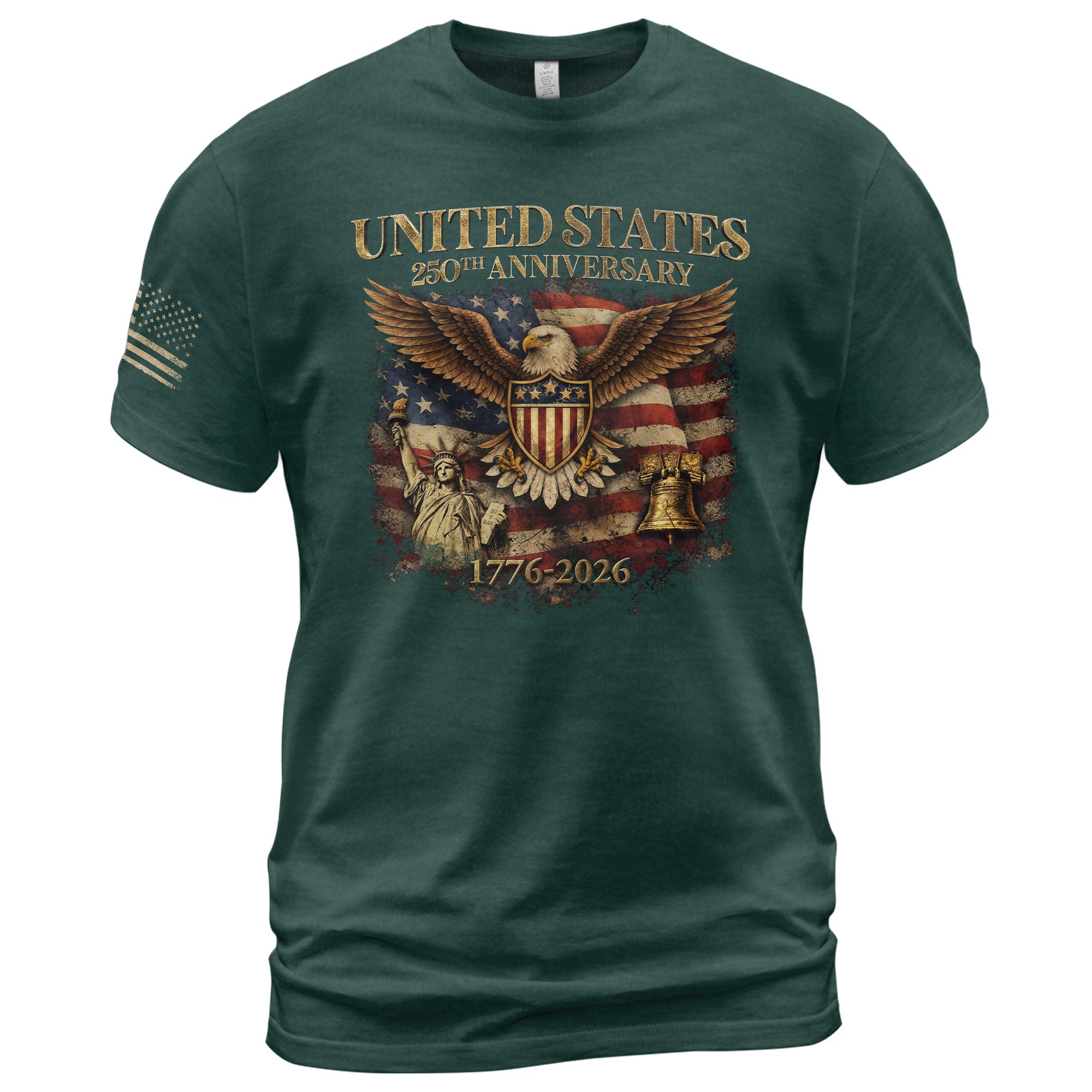 USA 250th Anniversary Shirt 1776-2026 Eagle Liberty Bell Patriotic American Pride - Rust Field Wear