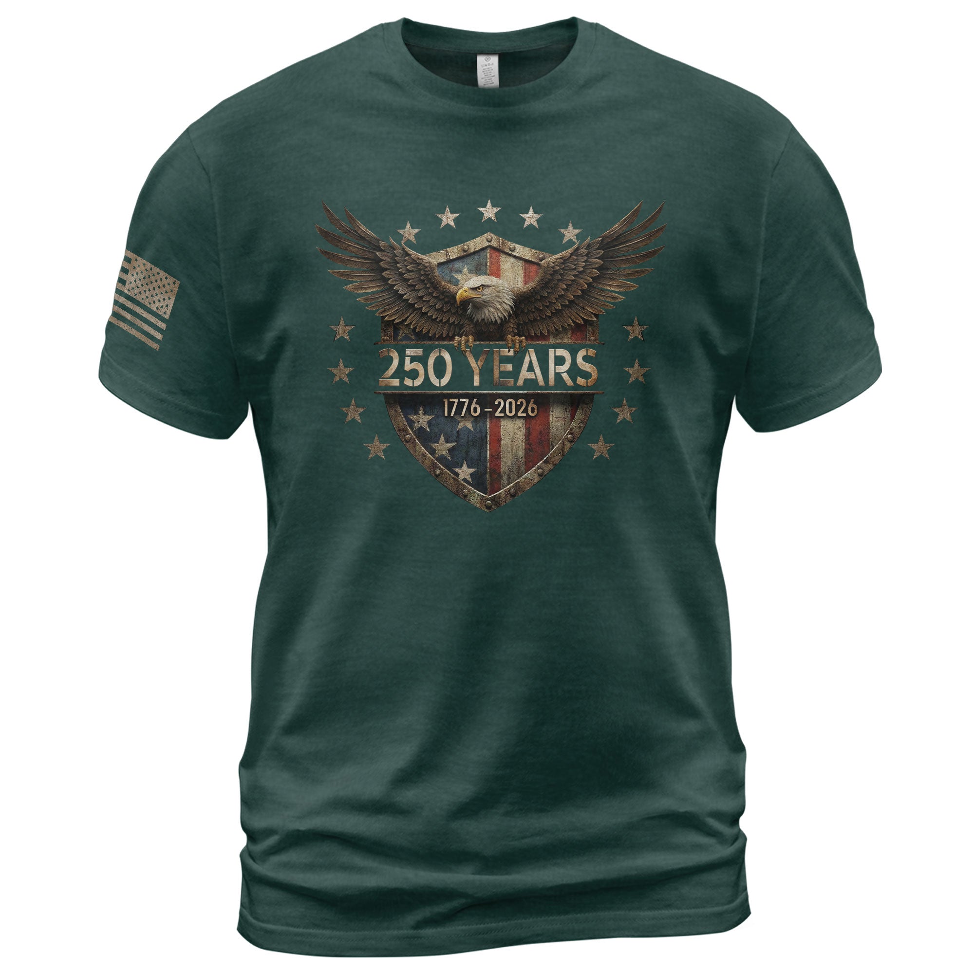 USA 250th Anniversary Shirt 1776-2026 American Flag Eagle Patriotic for Men - Rust Field Wear