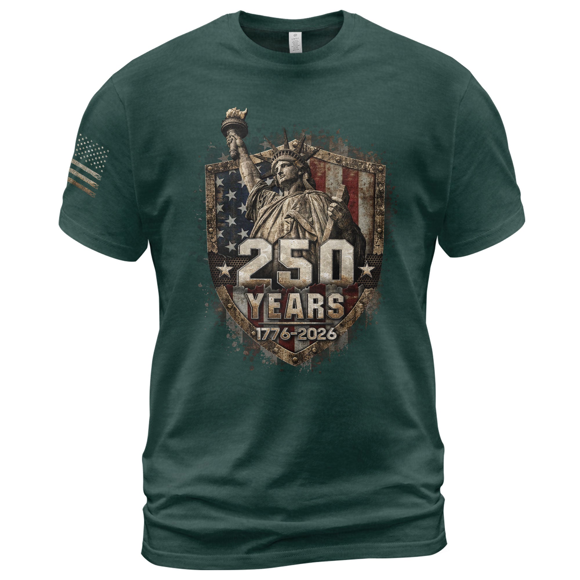 USA 250th Anniversary Shirt 1776-2026 Statue of Liberty Patriotic American Flag - Rust Field Wear