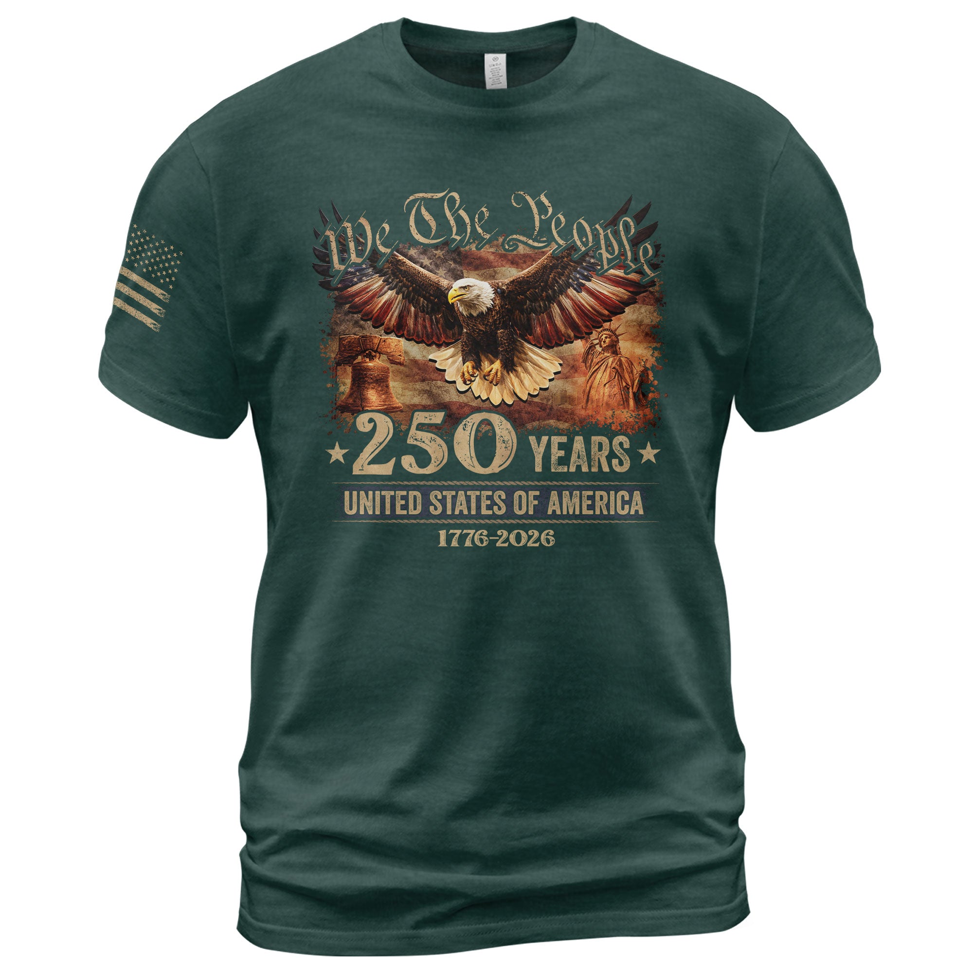 USA 250th Anniversary Shirt 1776-2026 Eagle Liberty Bell Statue of Liberty Patriotic - Rust Field Wear