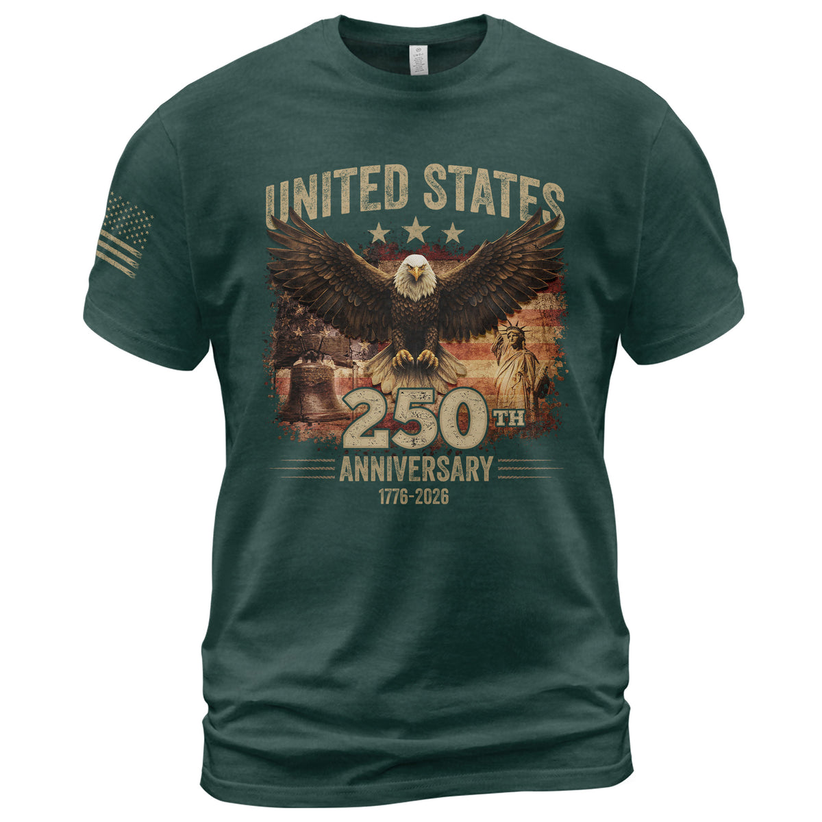 USA 250th Anniversary 250 Years Shirt 1776-2026 Vintage American Eagle Liberty Bell - Rust Field Wear