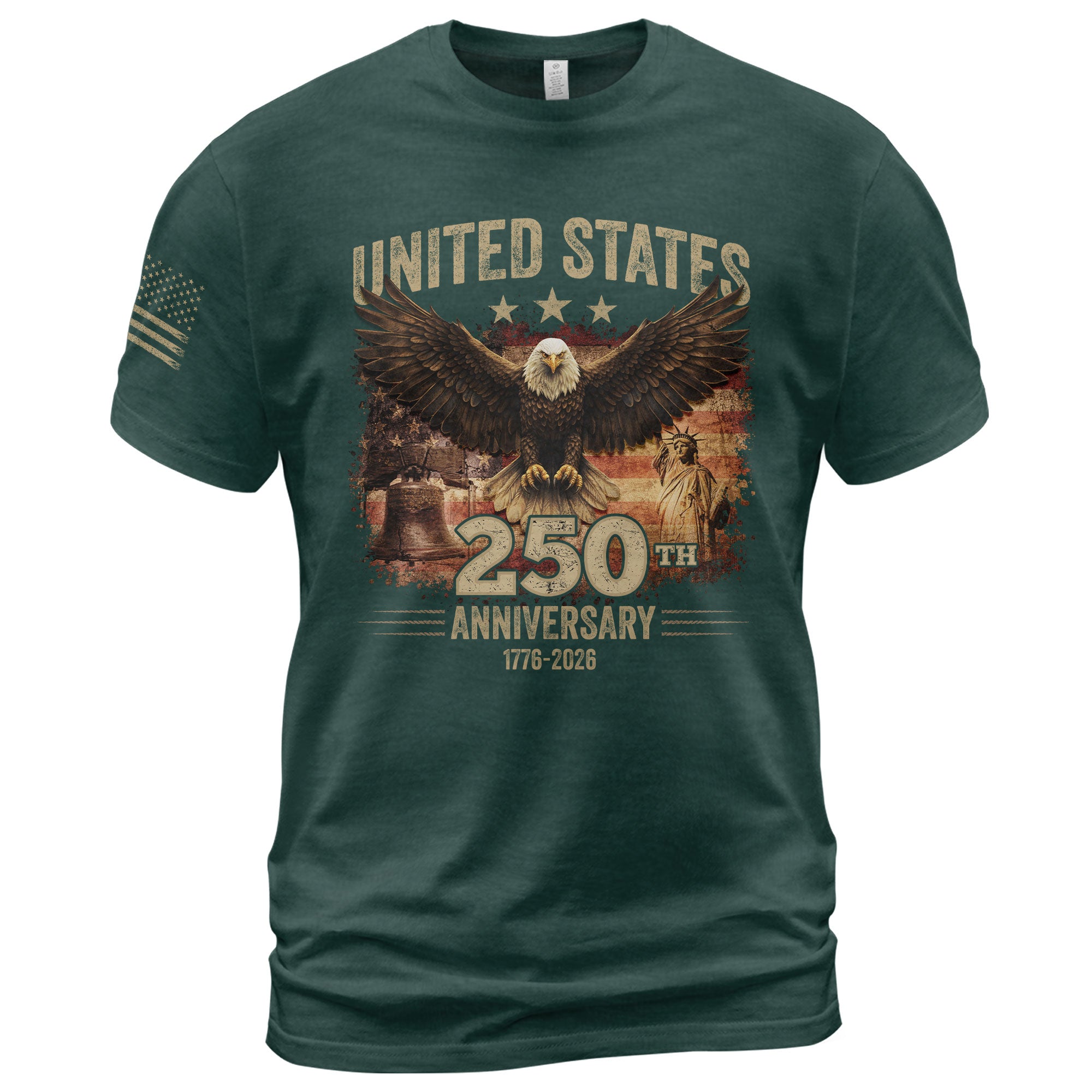 USA 250th Anniversary 250 Years Shirt 1776-2026 Vintage American Eagle Liberty Bell - Rust Field Wear