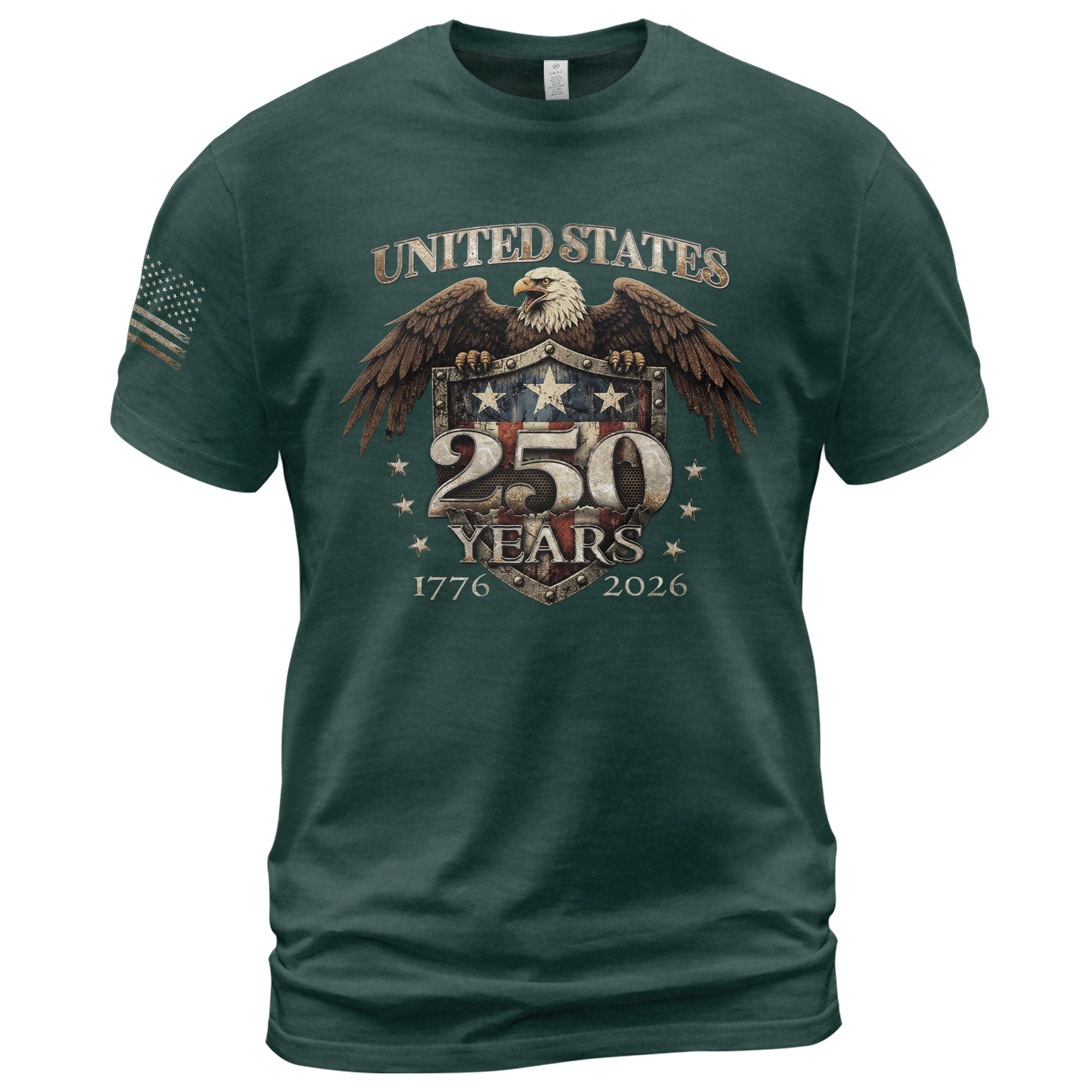 USA 250th Anniversary 250 Years Shirt 1776-2026 Patriotic American Eagle Shield - Rust Field Wear