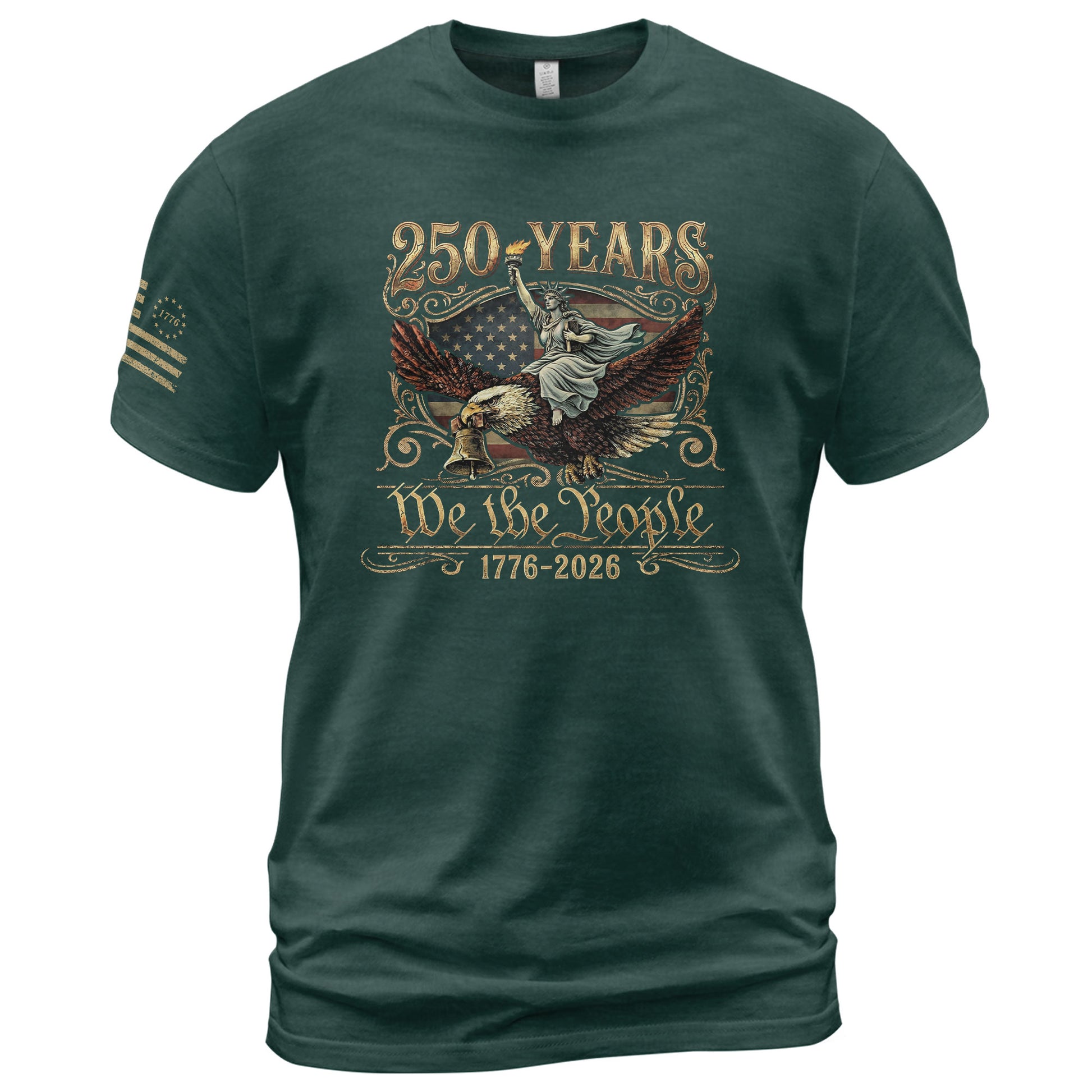 America 1776–2026 250 Years Anniversary Shirt, Torch of Freedom Design - Rust Field Wear