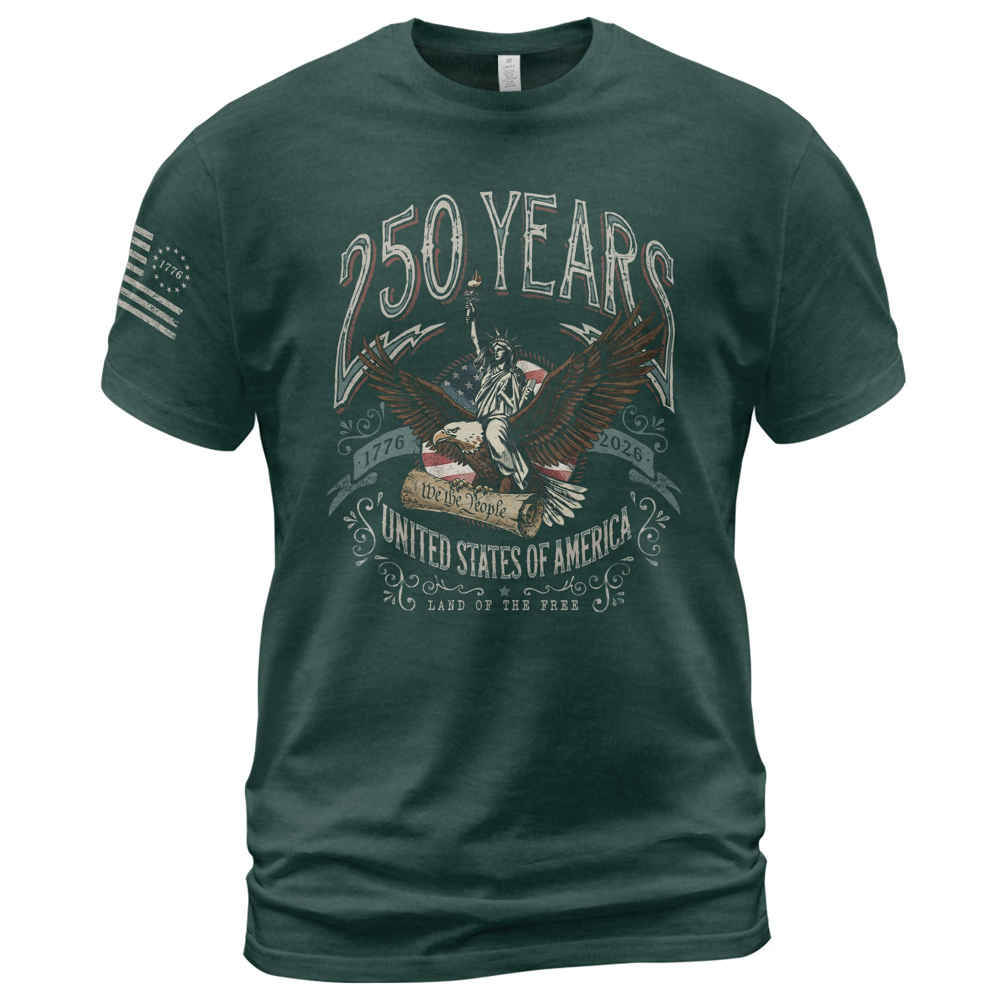 USA 250th Anniversary Shirt 1776–2026 Past and Present Torch of Freedom - Rust Field Wear