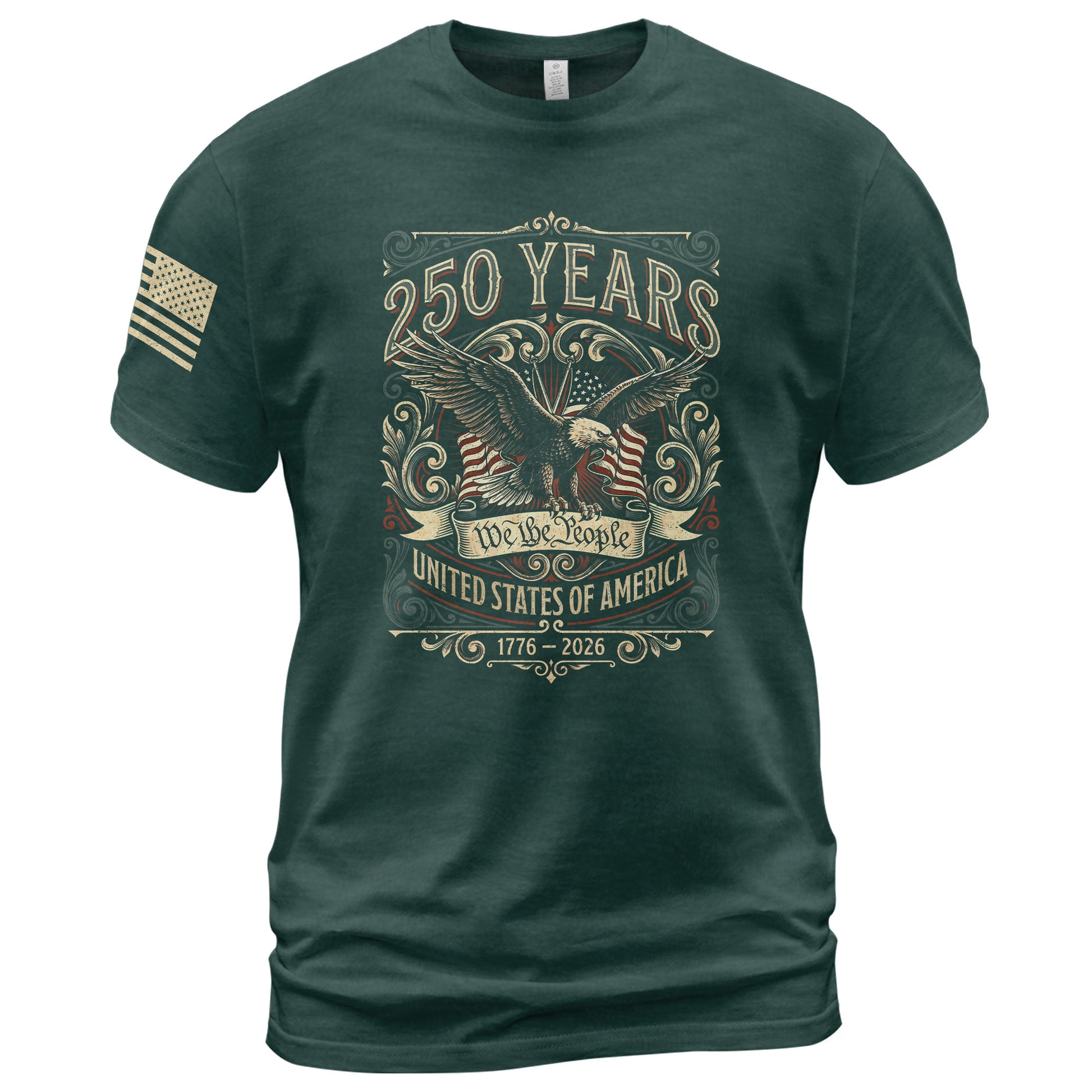 United States 250 Years Independence Shirt 1776–2026 American Eagle Patriotic Apparel - Rust Field Wear