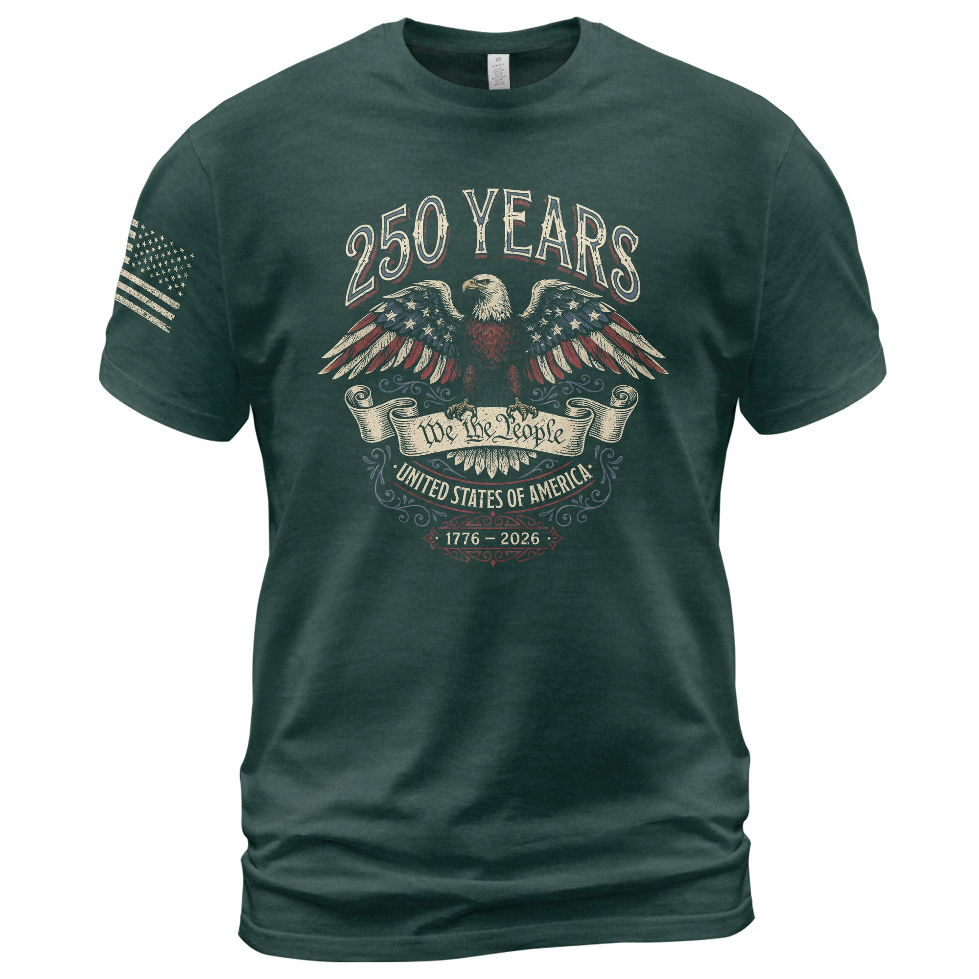 250 Years America Anniversary Shirt 1776–2026 Past and Present American Eagle Design - Rust Field Wear