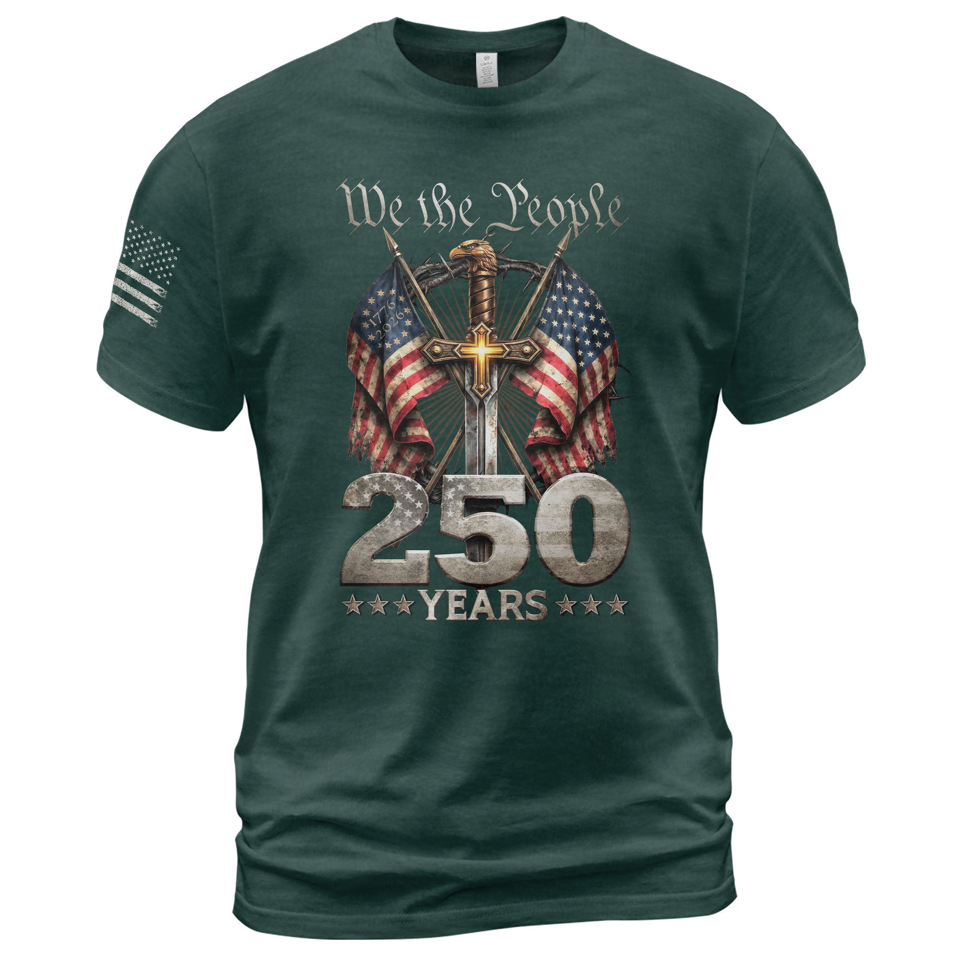 Christian USA 250th Anniversary Shirt 1776–2026 Faith Freedom Heritage Shirt - Rust Field Wear