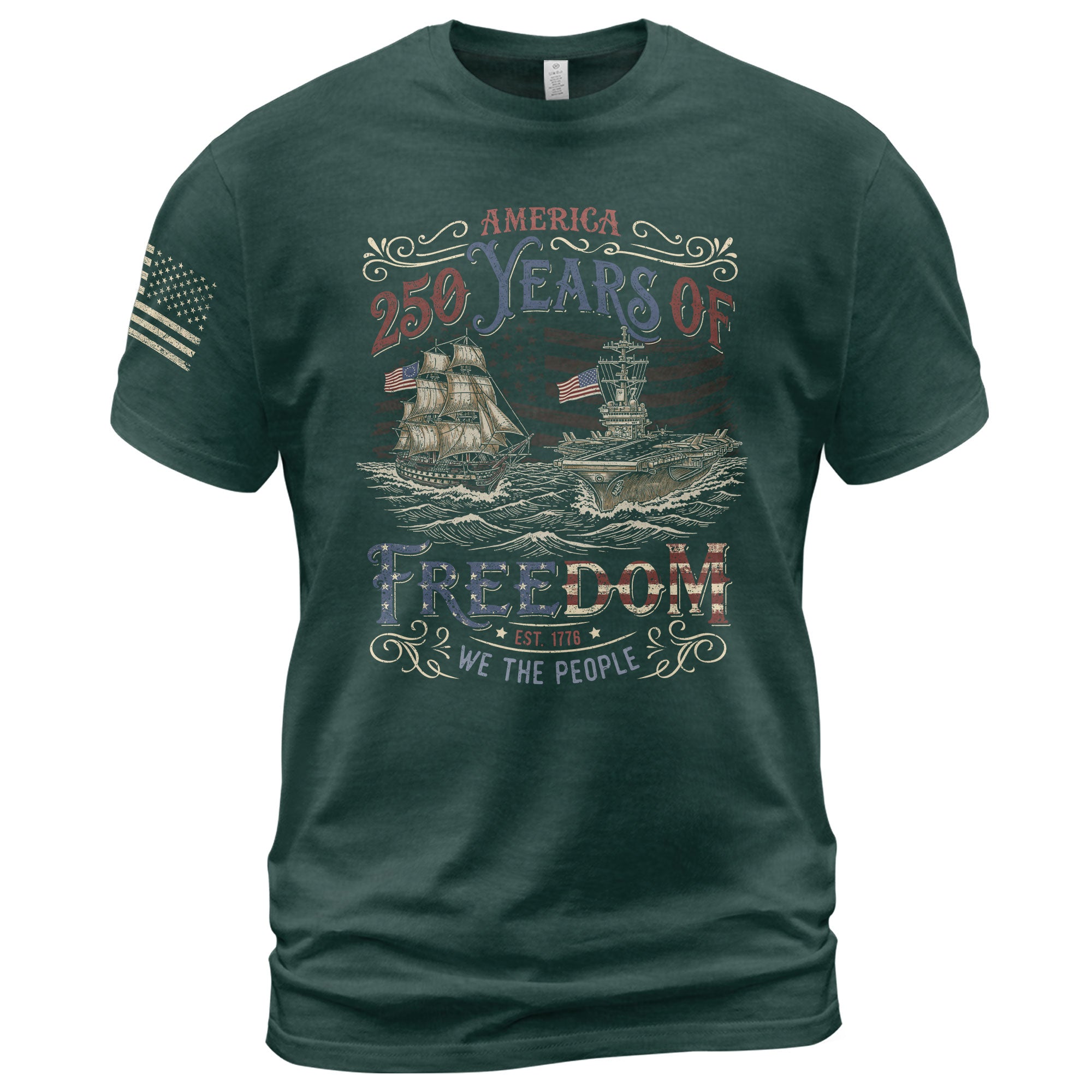 USA Patriotic 250th Anniversary Shirt Freedom Heritage Since 1776 - Rust Field Wear