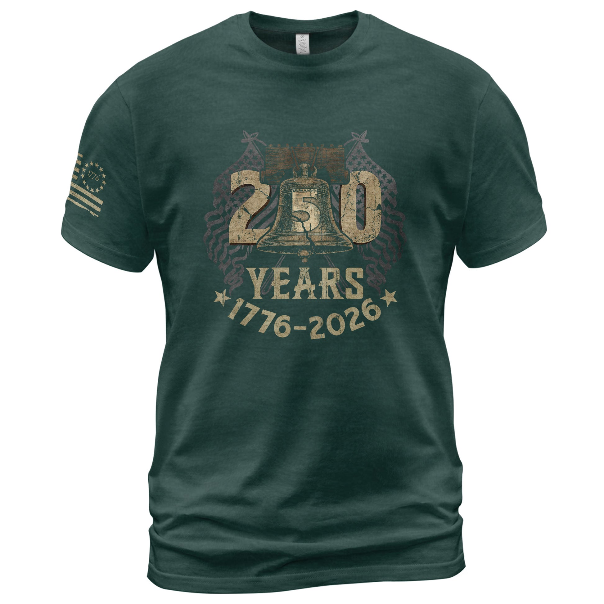 USA 250th Anniversary T-Shirt 250 Years 1776-2026 Liberty Bell Patriotic America - Rust Field Wear