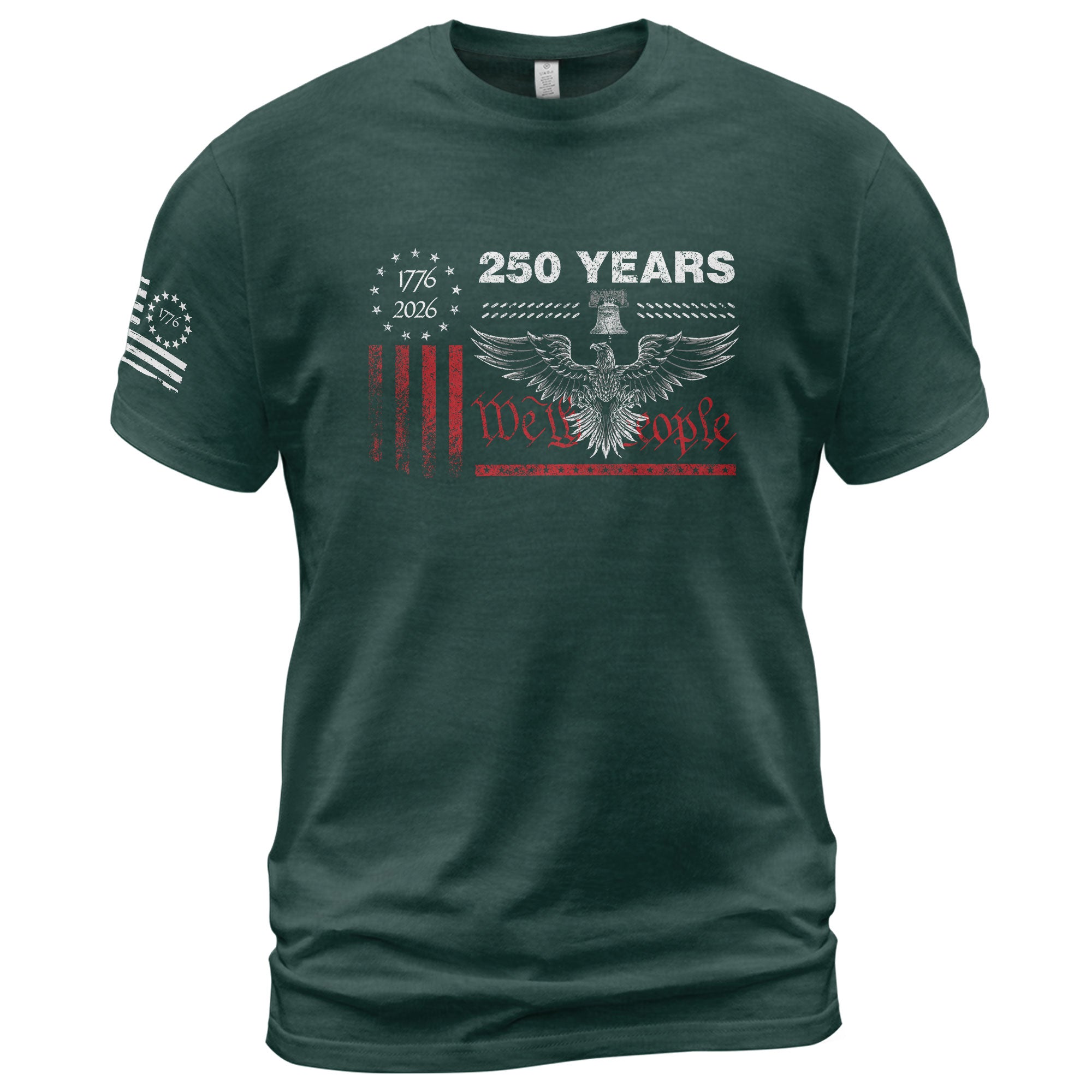 USA 250th Anniversary T-Shirt 250 Years 1776-2026 Eagle Liberty Bell Patriotic American Apparel - Rust Field Wear