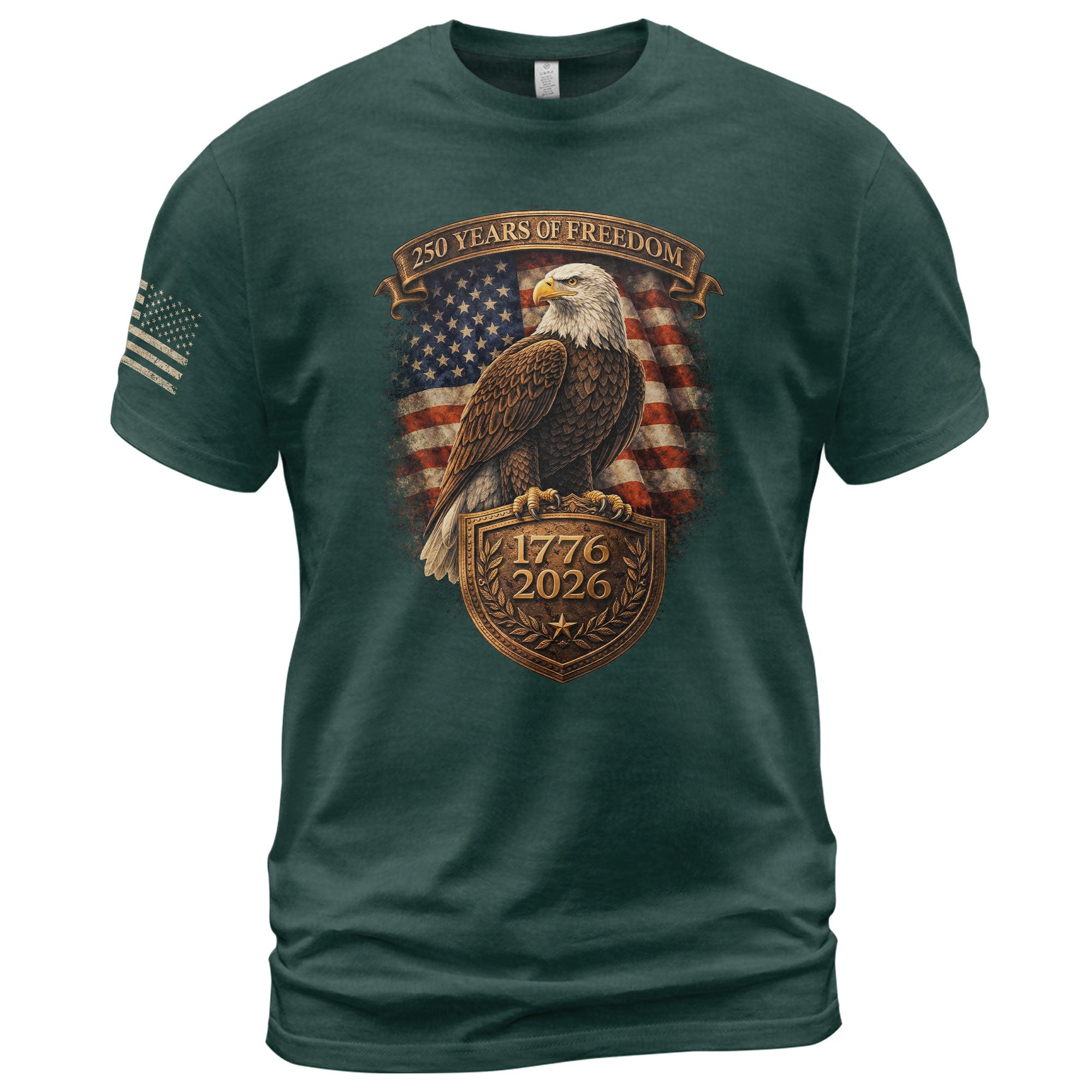 USA Eagle 250th Anniversary Patriotic Shirt Freedom Tee - Rust Field Wear