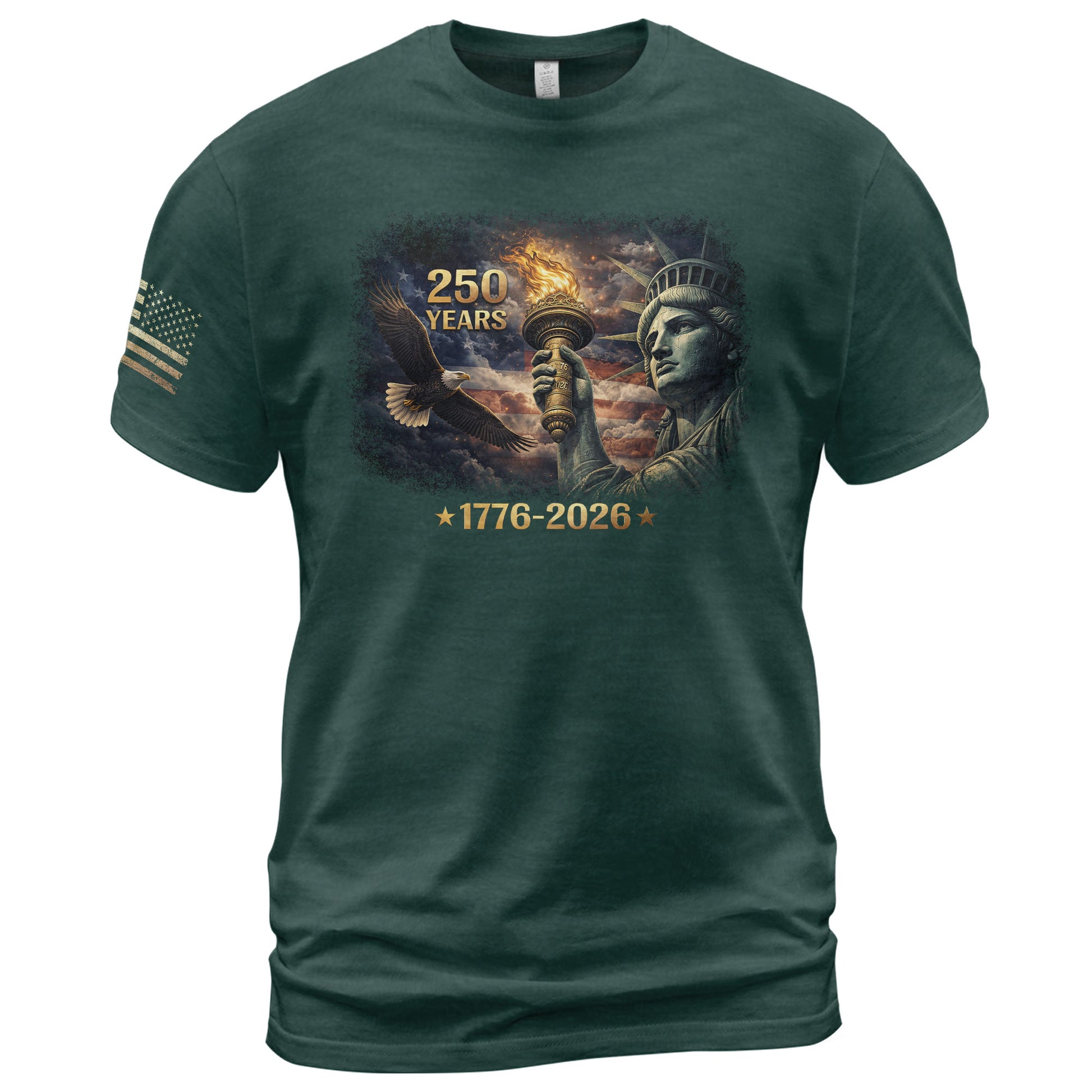 250 Years America Anniversary Eagle & Statue of Liberty Freedom Legacy Shirt - Rust Field Wear