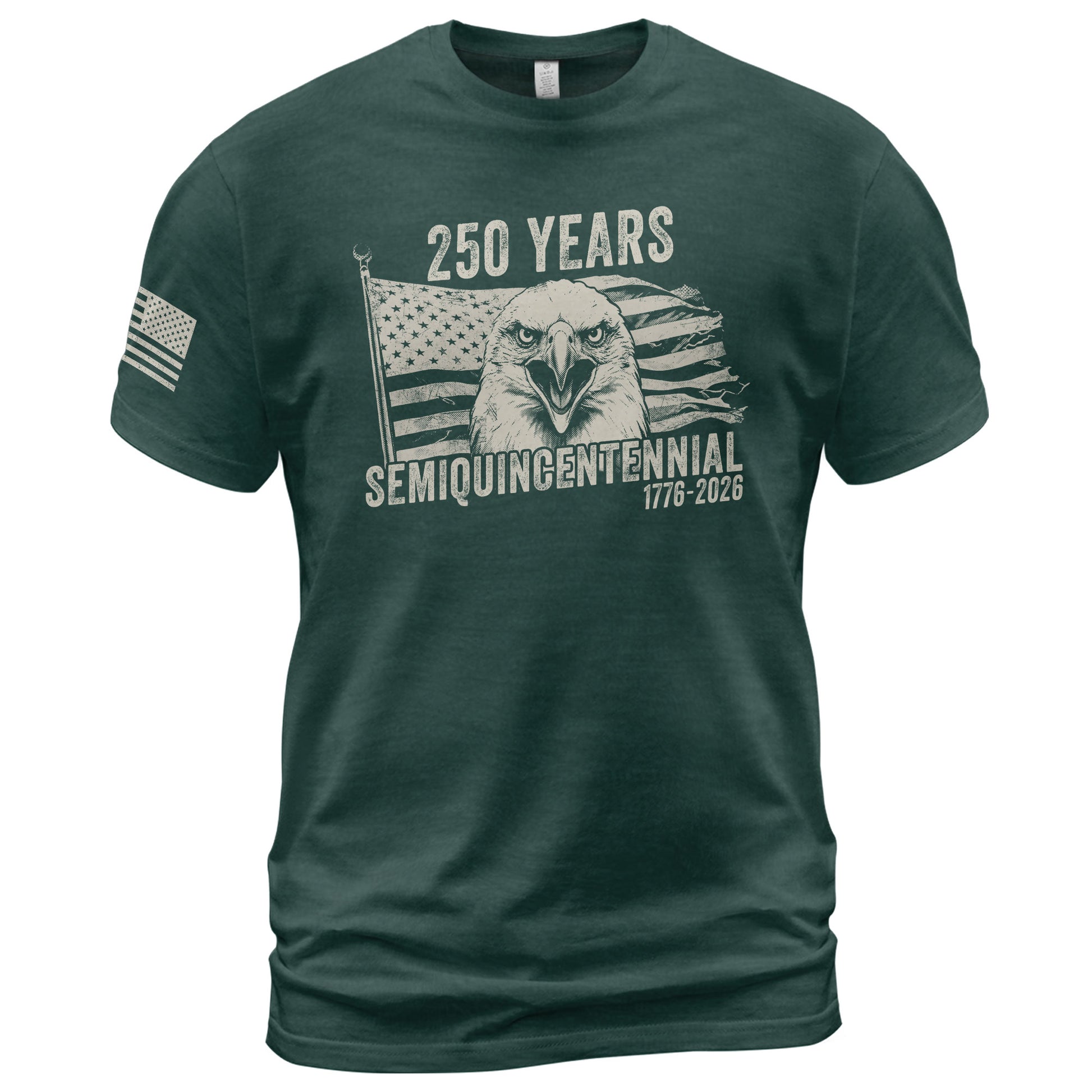 American Heritage 250th Anniversary T-Shirt - USA 250 Years 1776-2026 Patriotic Eagle & Flag Men’s Tee - Rust Field Wear