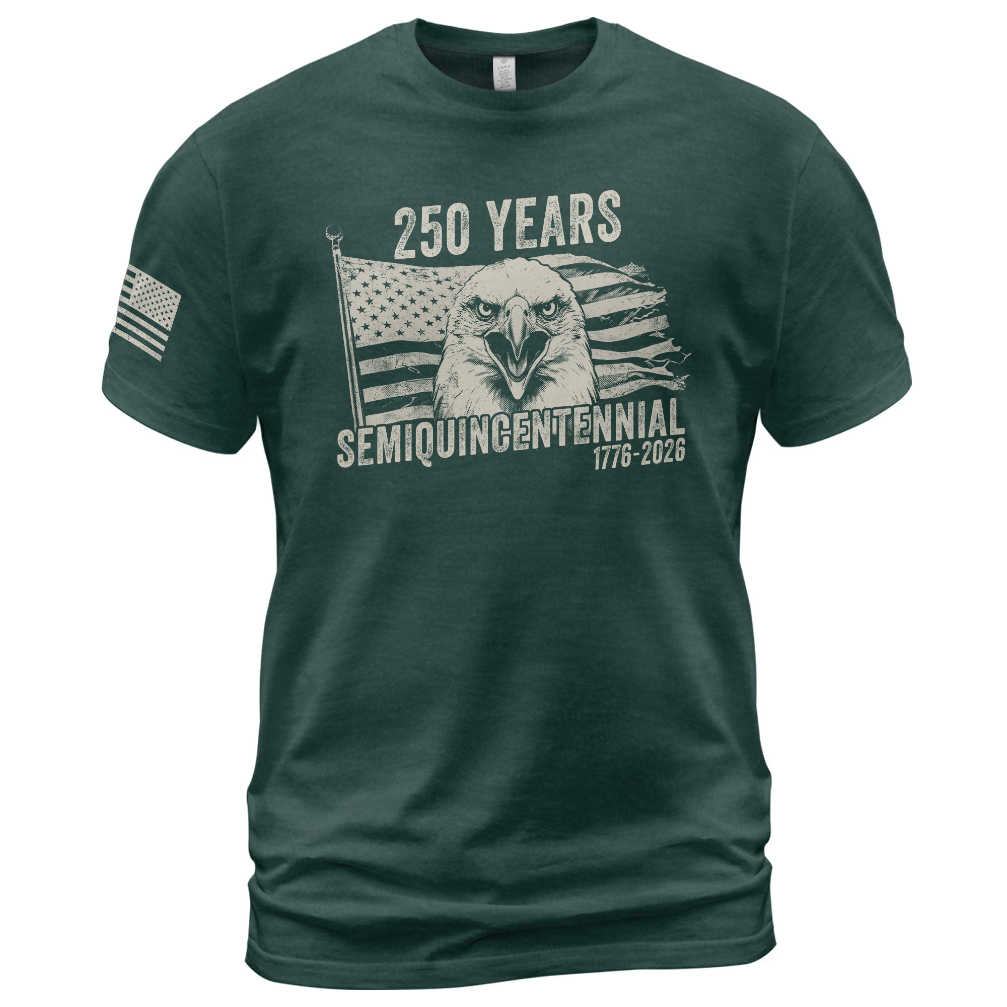 American Heritage 250th Anniversary T-Shirt - USA 250 Years 1776-2026 Patriotic Eagle & Flag Men’s Tee - Rust Field Wear