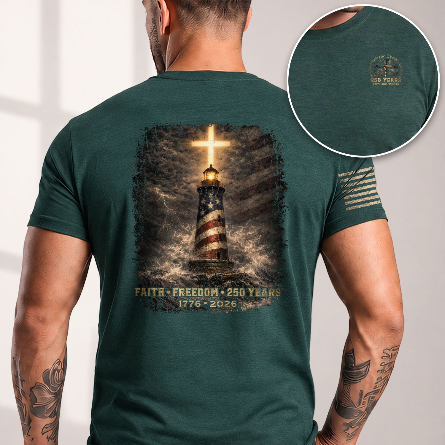 USA 250 Years Heritage Cross Shirt 1776–2026 Patriotic Celebration Shirt - Rust Field Wear