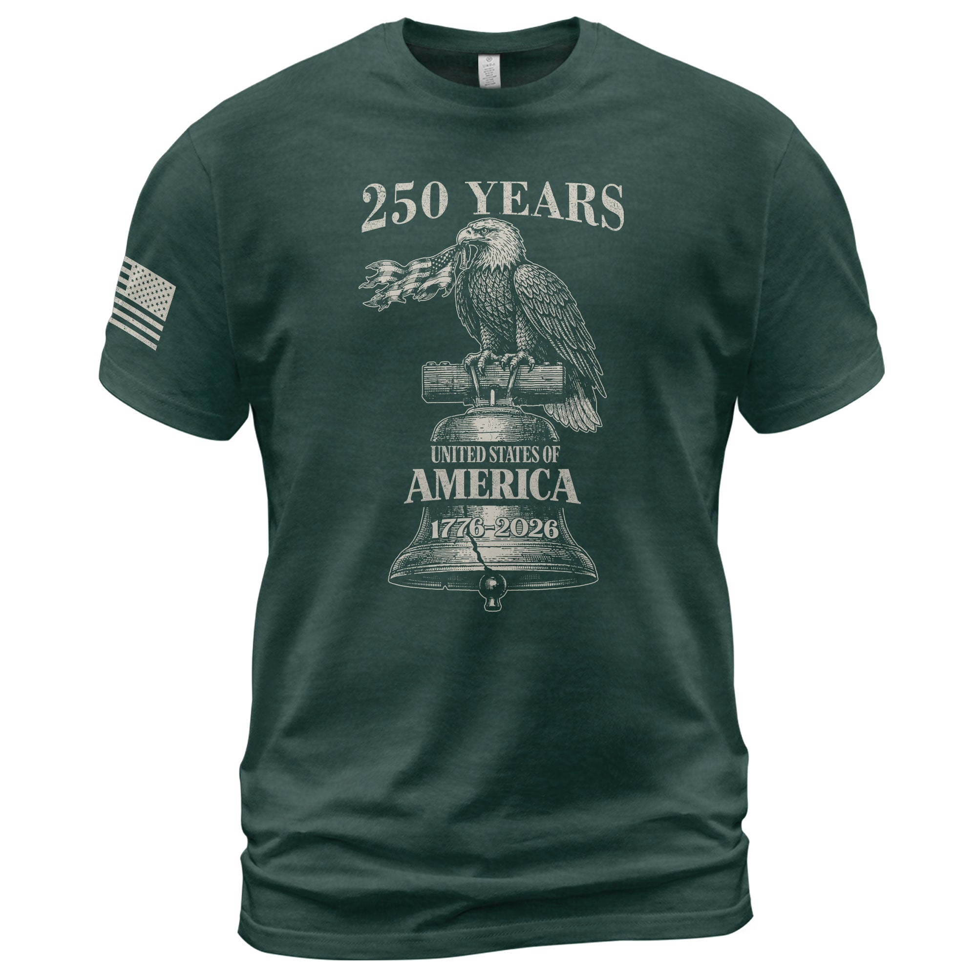 USA 250 Years Vintage T-Shirt 1776-2026 Patriotic Eagle Flag Liberty Bell Men’s Tee - Rust Field Wear