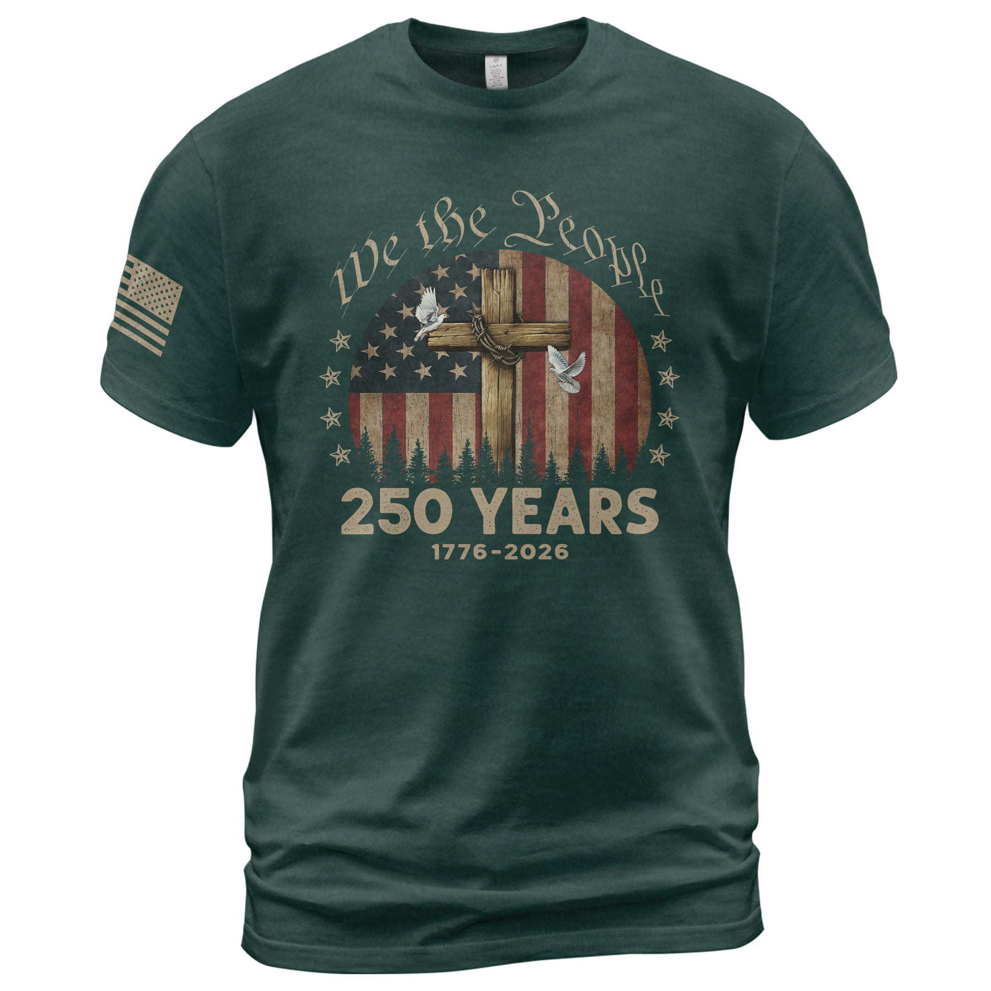 Christian Patriotic USA Shirt 250 Years Independence Tribute 1776–2026 - Rust Field Wear
